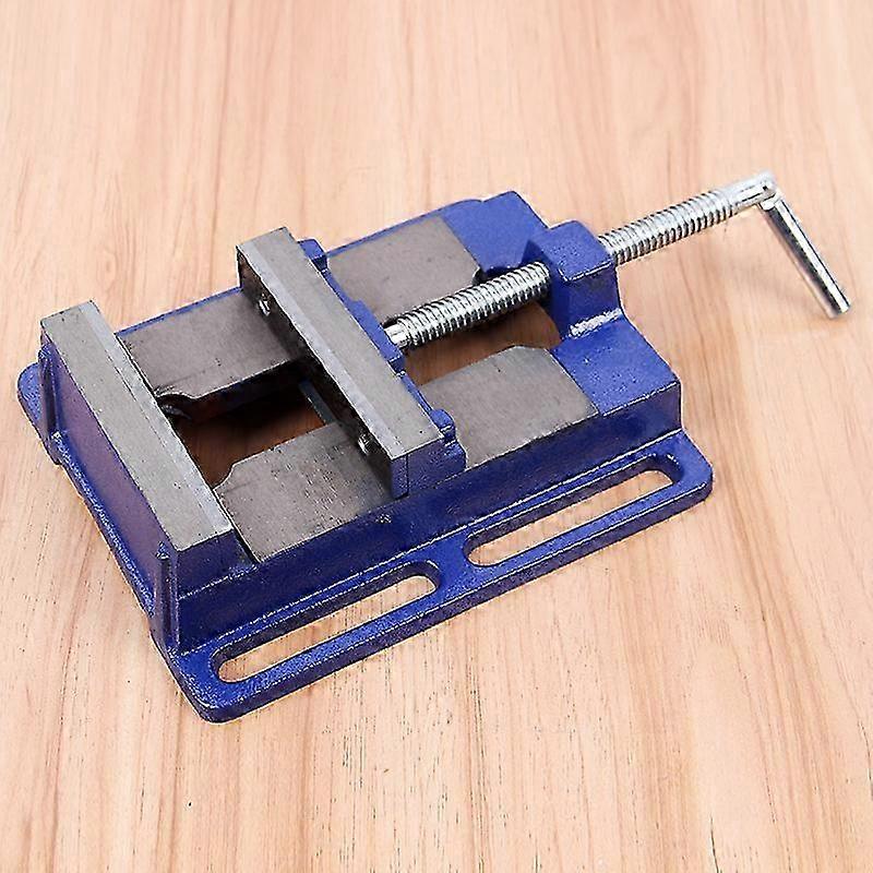 Steel Wide Opening Drill Press Vise Firm Clamping Bench Clamp Tool for Woodworking 3in Blue