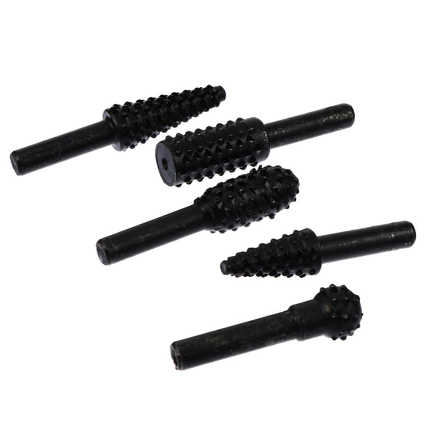 Rotary Tool Grinding Accessories - Black Steel Rotating File Grinder, Wood Carving Drilling Bit, Professional Carving Tools
