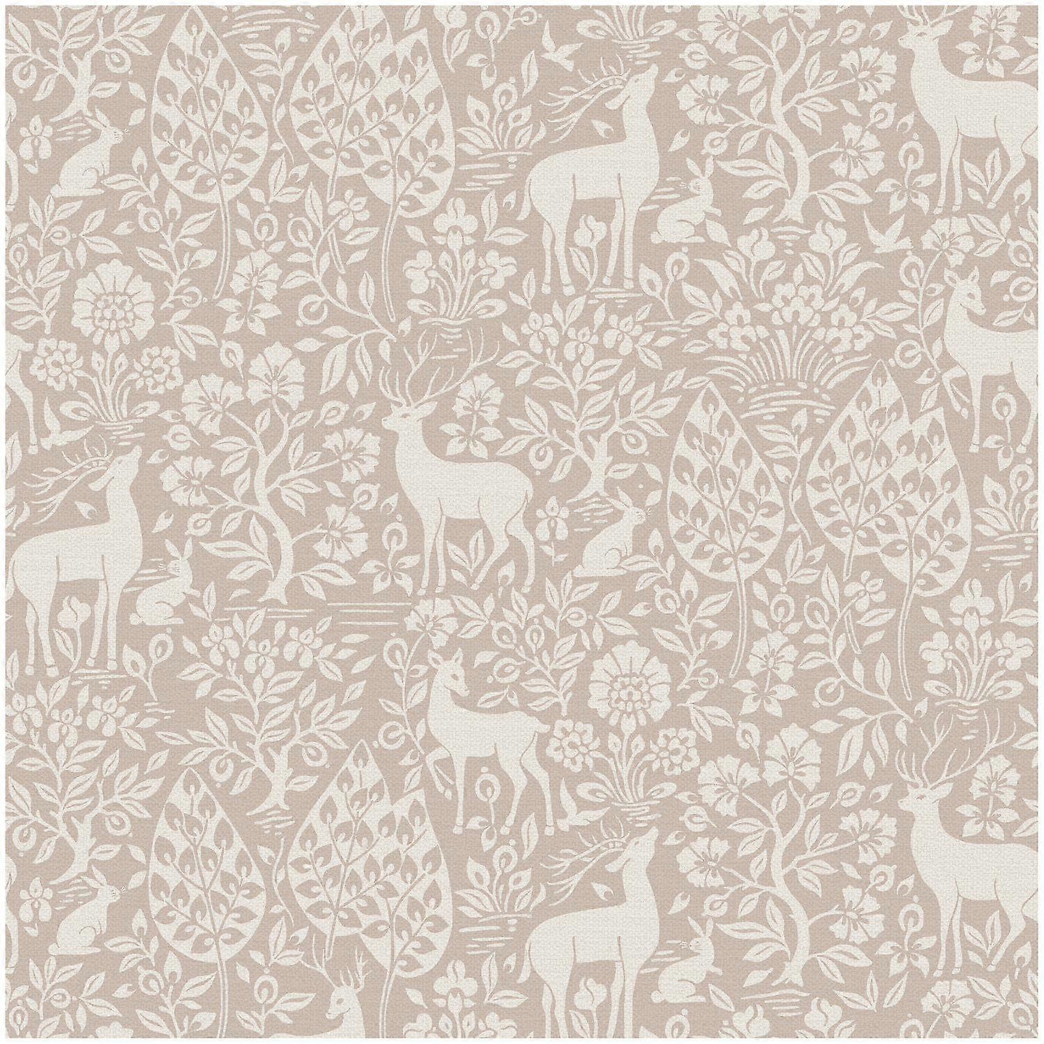 Holden Decor Deer Woods Pink Wallpaper