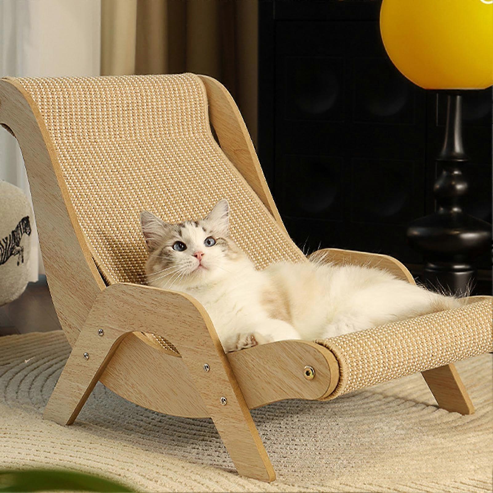 Cat Bed Sisal Chair Raised Sofa Made of Cat Chair Lounge Balcony Loft Bed with Hammock Cat Scratch Lounge Chair for Dogs and Cats Pool Home