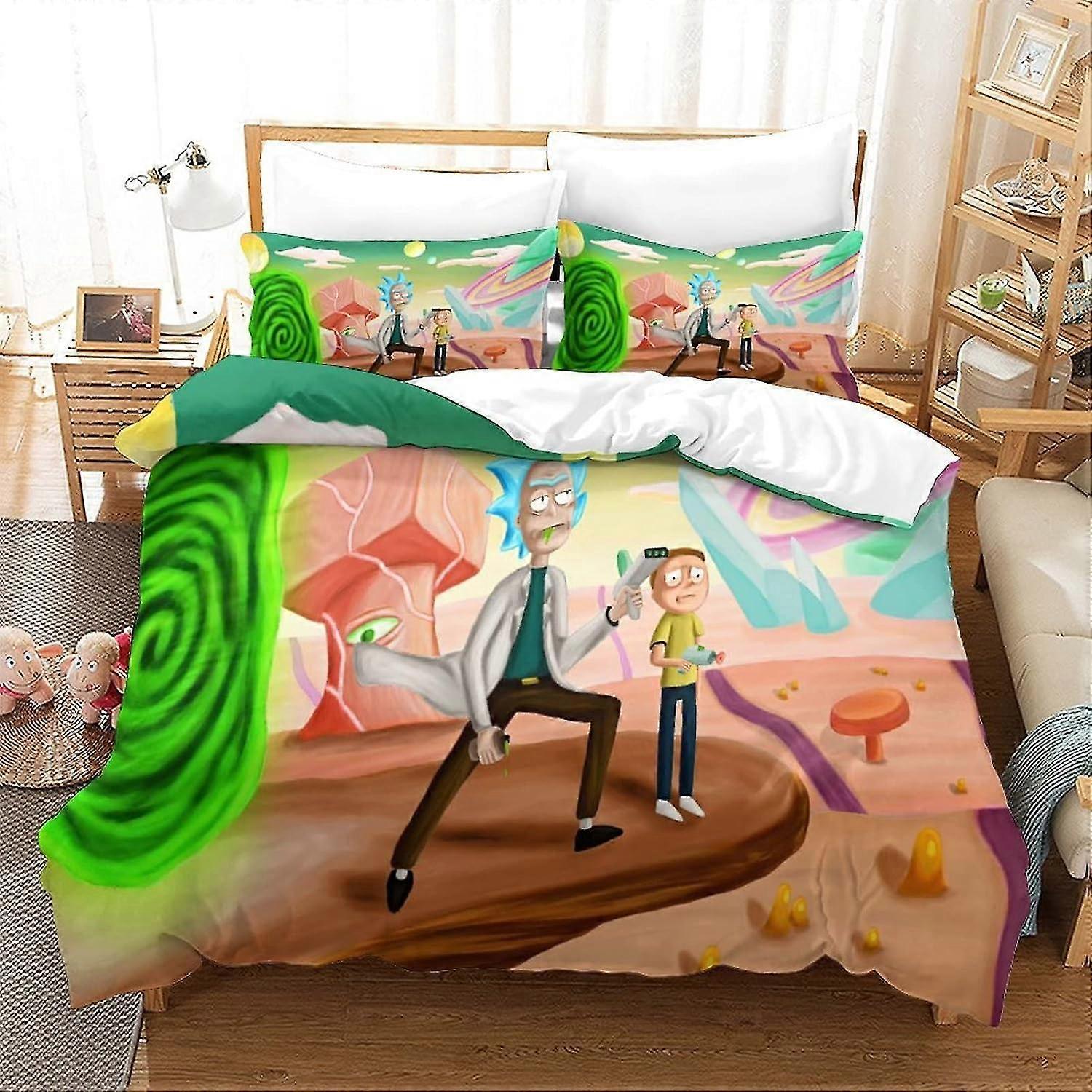 Conjunto de capa de edredom de microfibra ultra macia para crianças e adolescentes, 3 peças com fecho de zíper