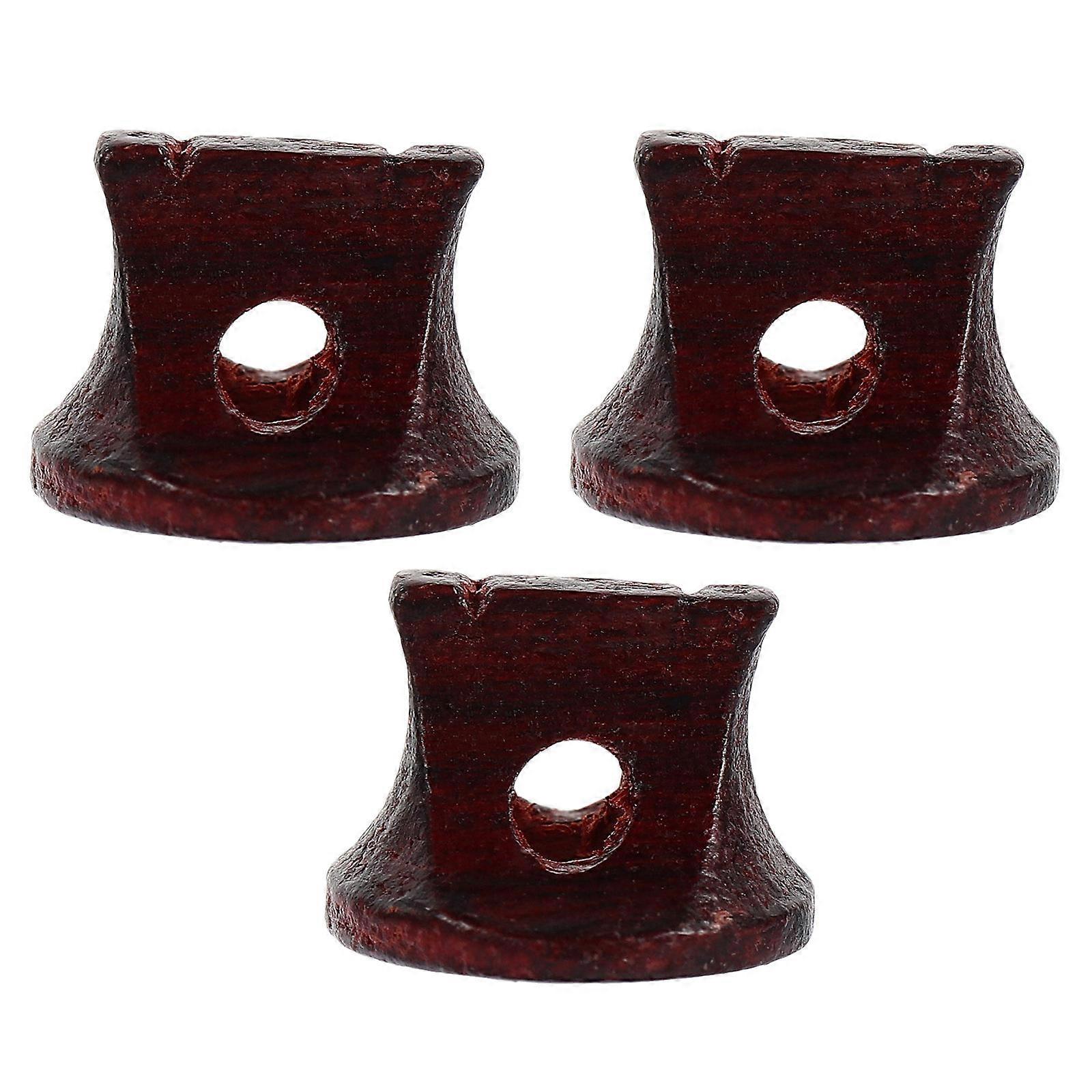 Durable Erhu Bridges For Erhu Performance 1.41X1.41X0.93CM Brown 3Pcs Replacement Bridge Tailpiece
