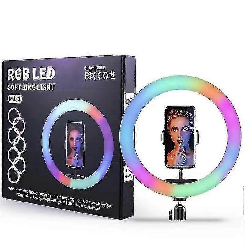 Selfie Flash Dimmable 10 Rgb Led Ring Light Withtripod Stand Phone Holder