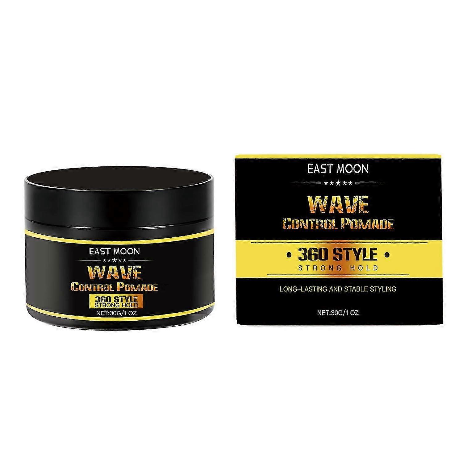 Natural Wave Control Pomade for Men Strong Hold and Layered Waves, Easy Wash 360 Wave Grease, Moisture, Control and Silky Shine, Wave Cream Wave Butte
