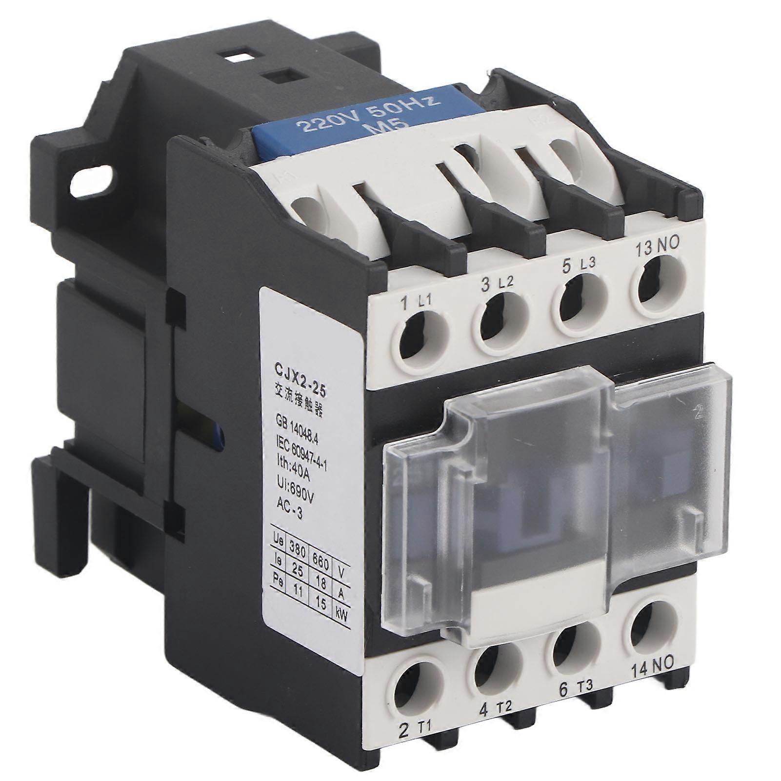 AC Contactor Silver Contact 3P Circuit Load Control Switch Controller 25A for Power Supply
