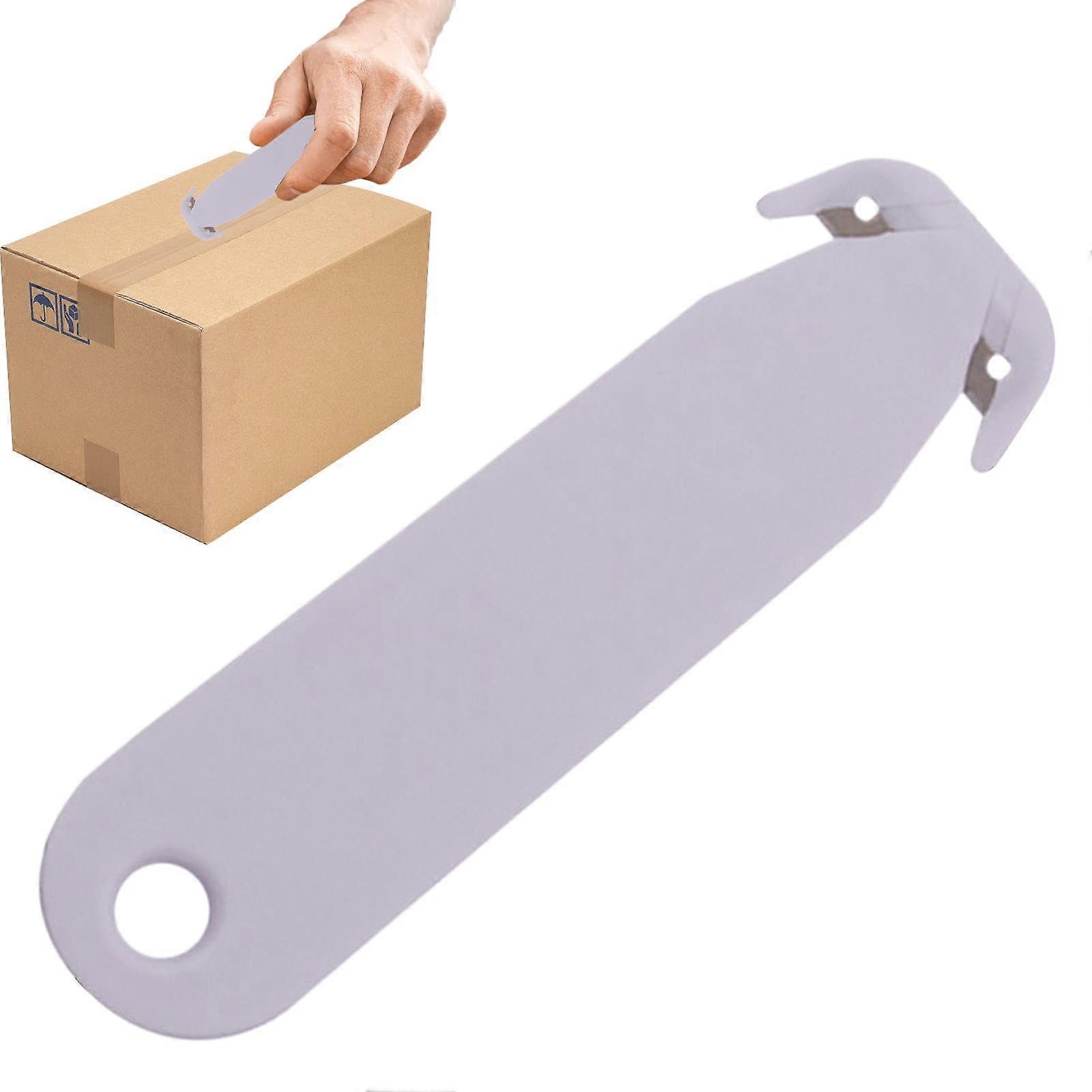 Retractable Can Opener and Slicing Cutter | Dual-Blade Automatic Can Opener | Multifunctional Package Cutter for Couriers, White