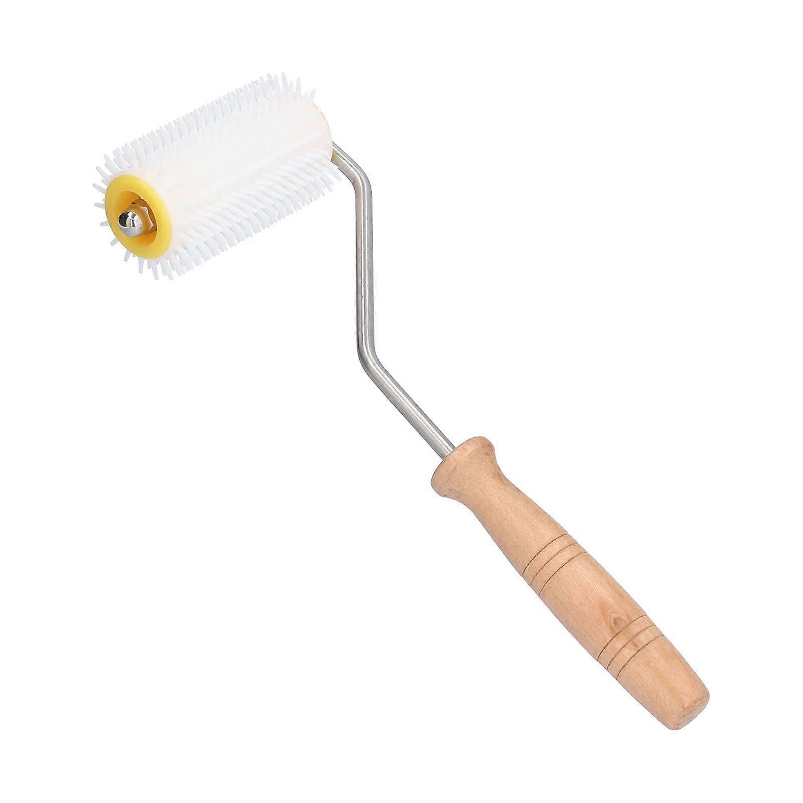 Uncapping roller with plastic uncapping roller and wooden handle, beehive extraction roller, beekeeping tool for honey extraction, 30 cm long