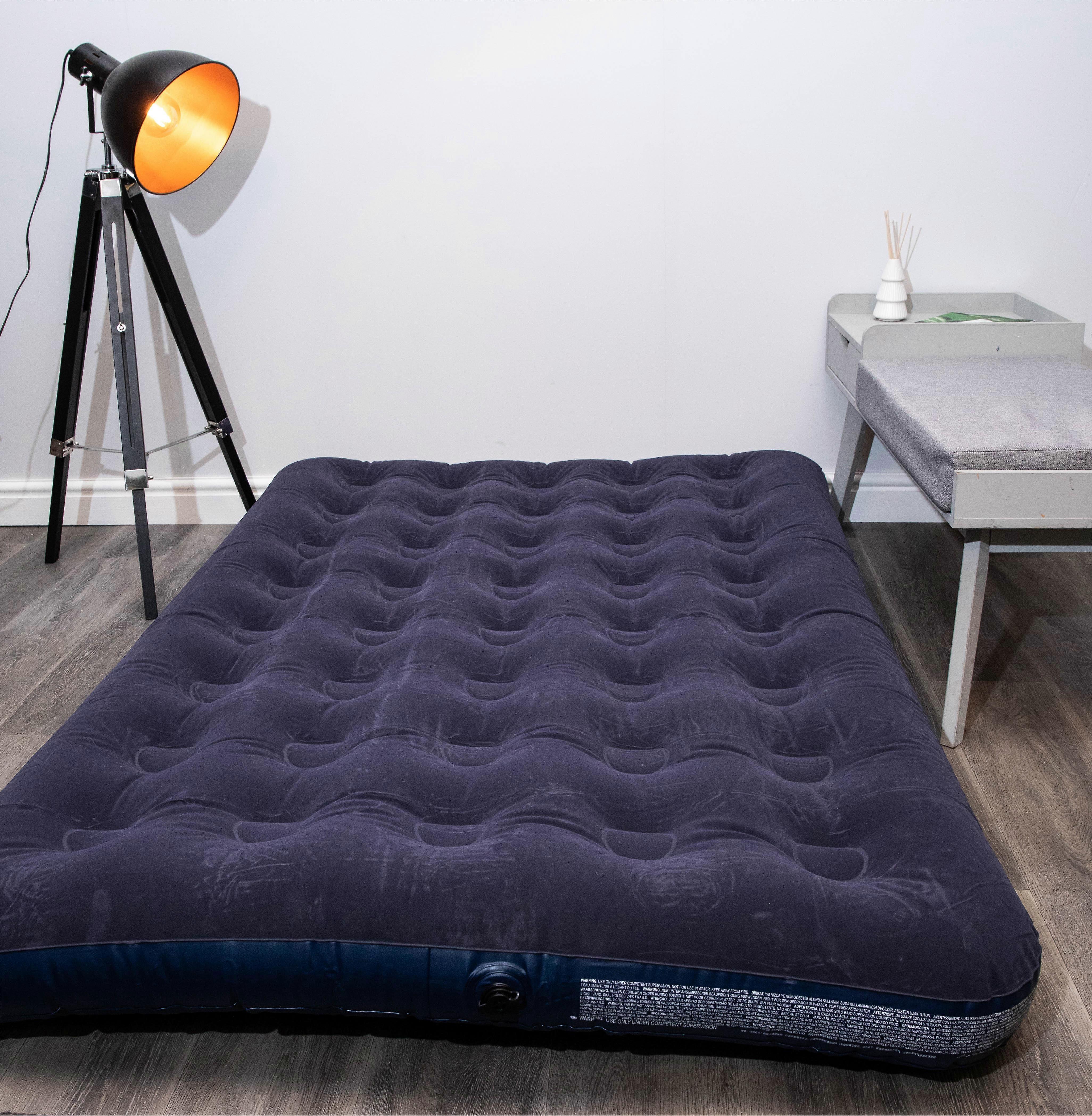 Double Inflatable Camping Air Bed With Integral Foot Pump