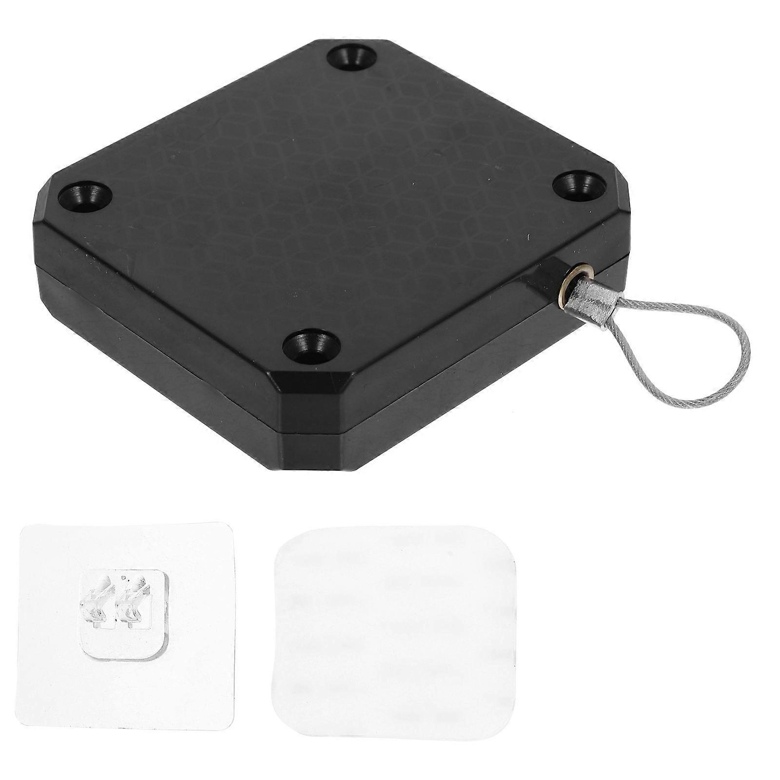 Screen Door Closer Black ABS Square Punch-Free Installation Automatic Closing 1Set