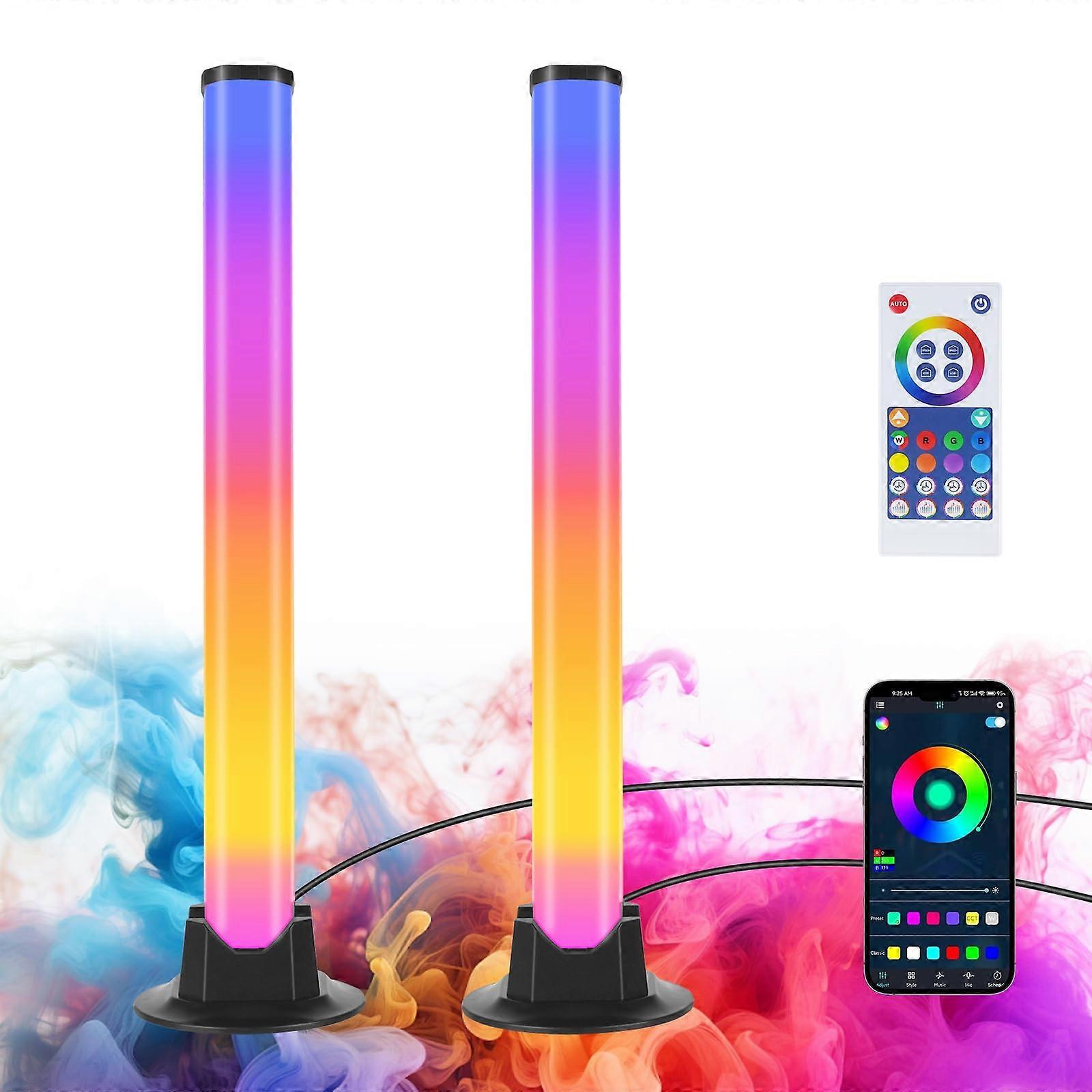 Smart LED Light Bar Pack Of 2 TV Backlight 8 Scene Modes And 16 Million Colours RGB Light Strip App And Remote Control