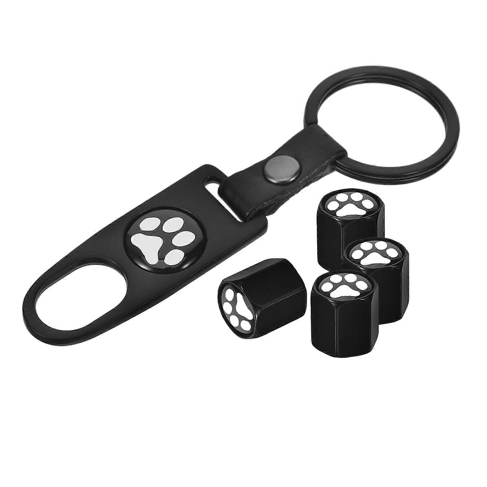 Auto Tire Valve Caps Prevent Unauthorized Access Aluminum Alloy Dog Paw Design Everyday Use 1Set