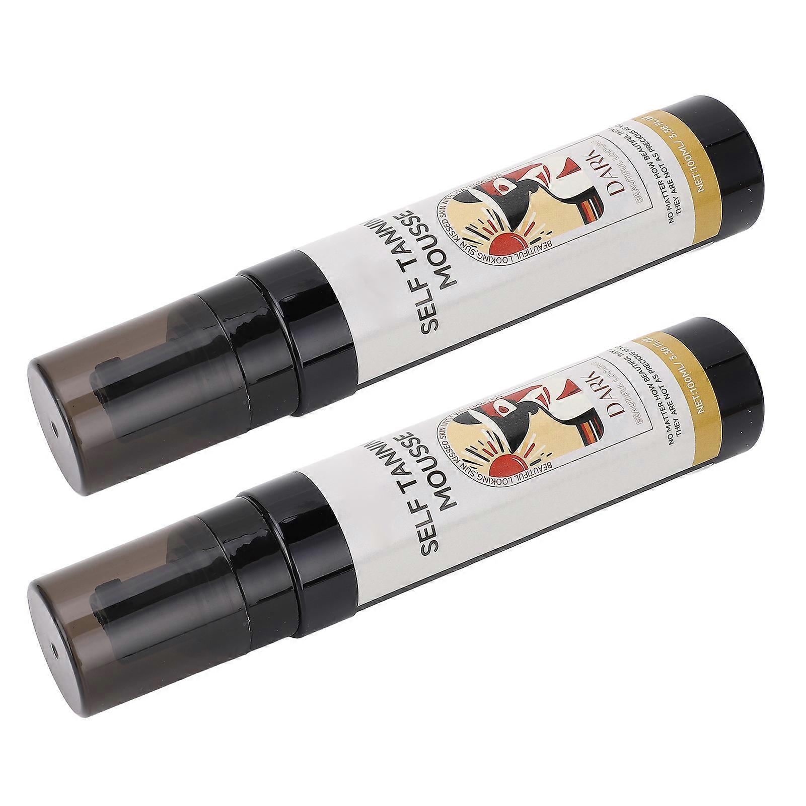 2 Pcs 100ml Self Tanning Mousse Lightweight Quick Dry No Streak Self Tanner Sunless Tanning Body Bronzer