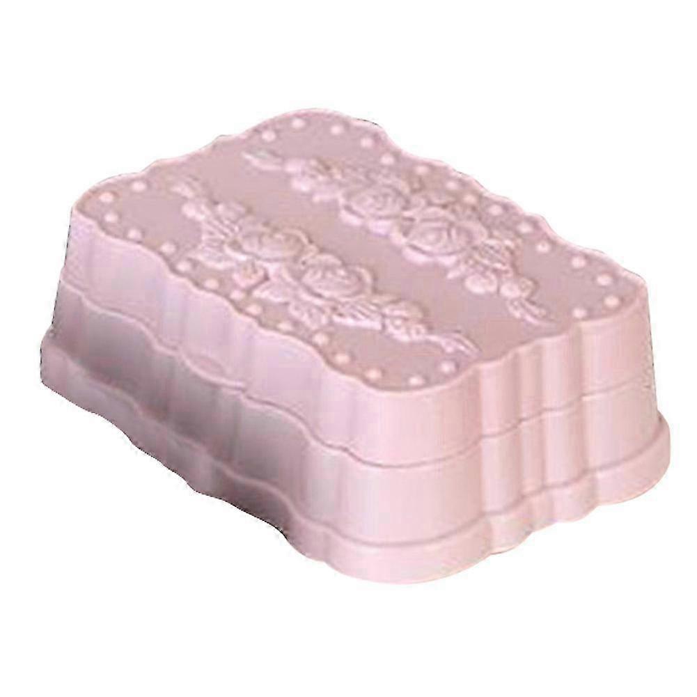 Rose Soap Box Dish Drain Rack with Cover - Pink Bathroom Shower Container for Soap Storage & Drainage Solutions