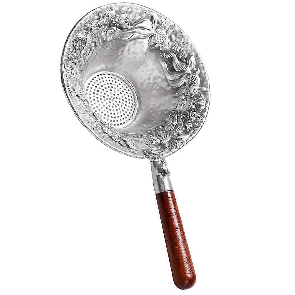 Tea Strainer with Gold Fish Pattern Made of Tin for Home Use Assorted Color Practical and