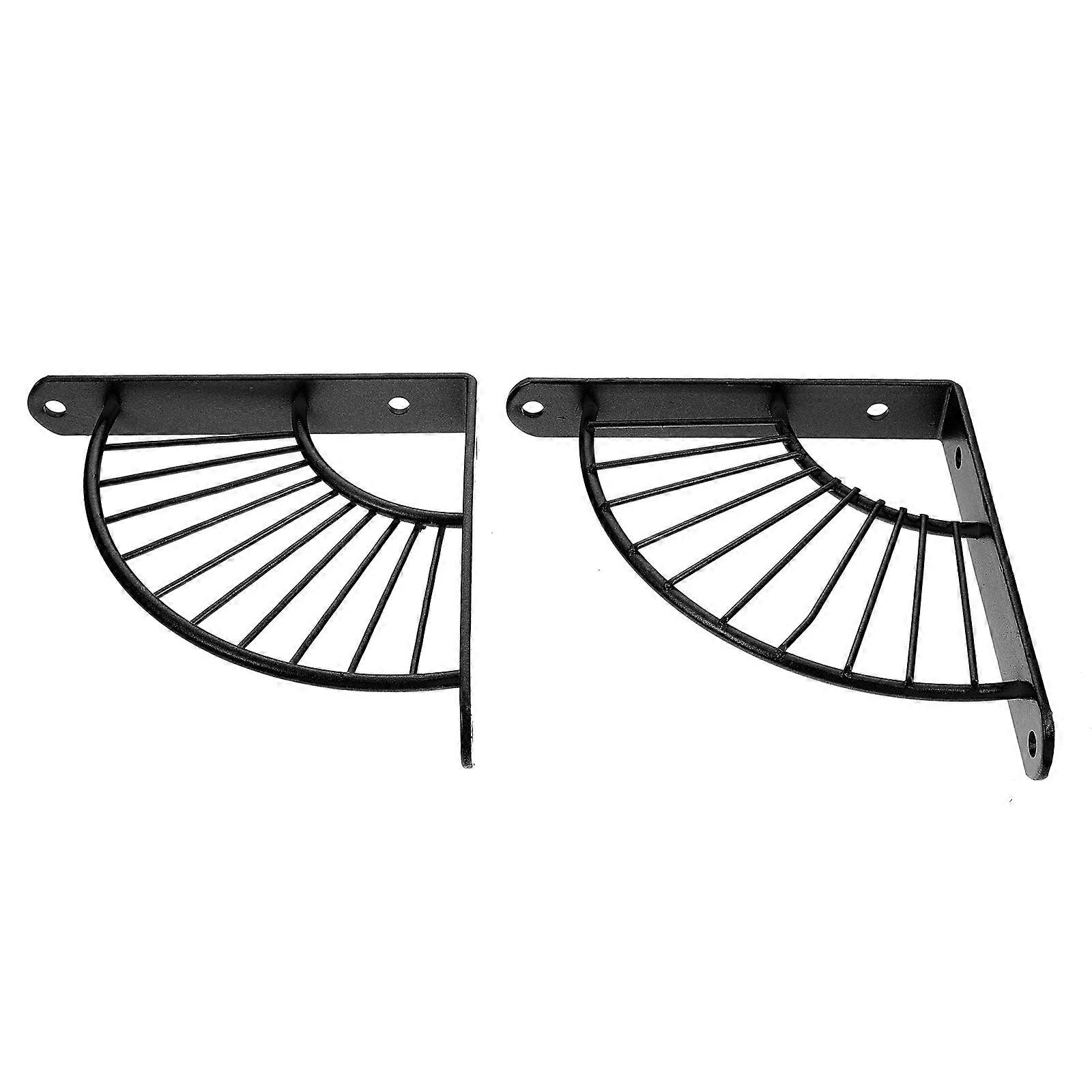 トライアングルシェルフサポートアイアンウォールマウントホームデコレーション2.4X14.7X14.7CMブラック2個