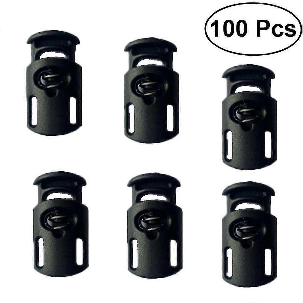 100 Pcs Plastic Single Hole Spring Stop Clothing Tent Drawstring Rope Toggle String Cord Locks End