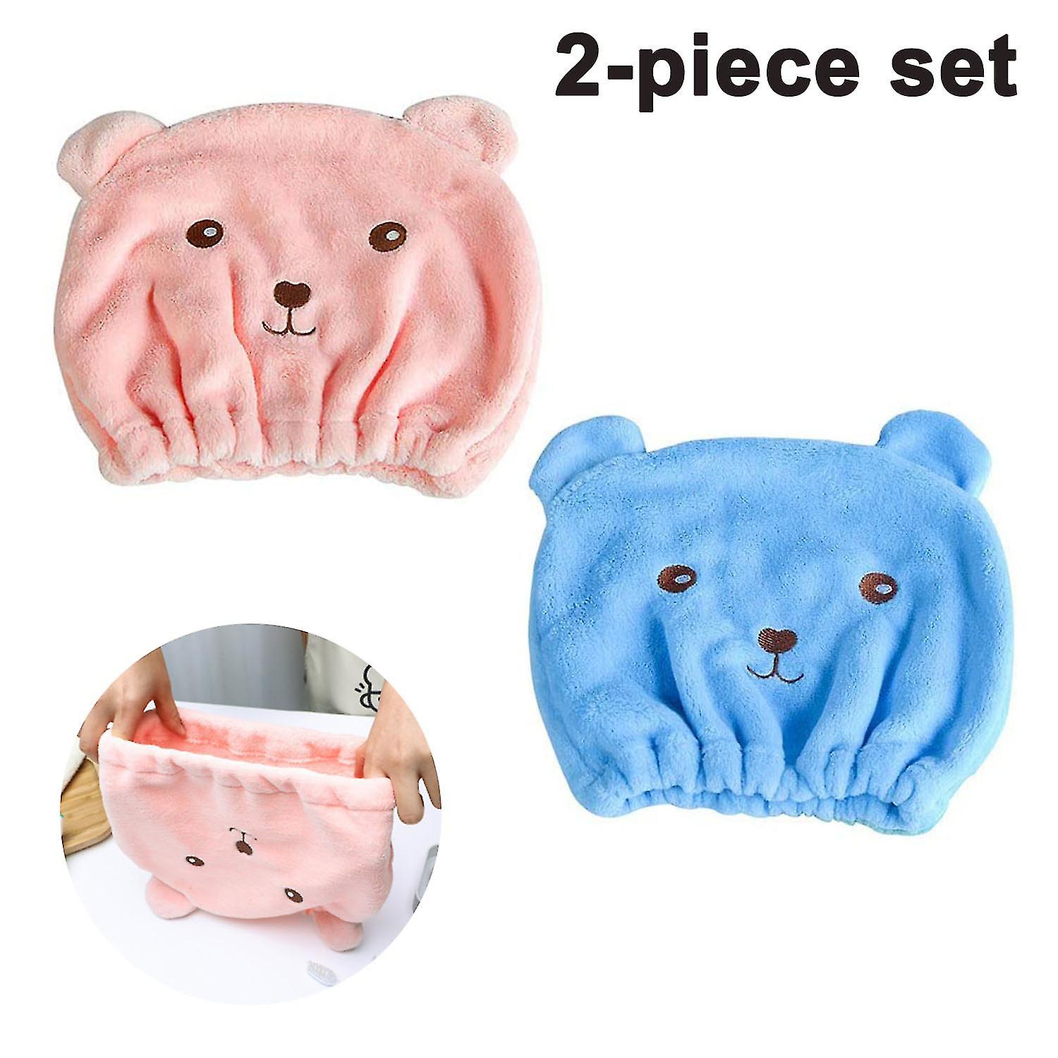 2pcs Soft Absorbent Dry Hair Cap, Quick Drying Towel Head Wrap