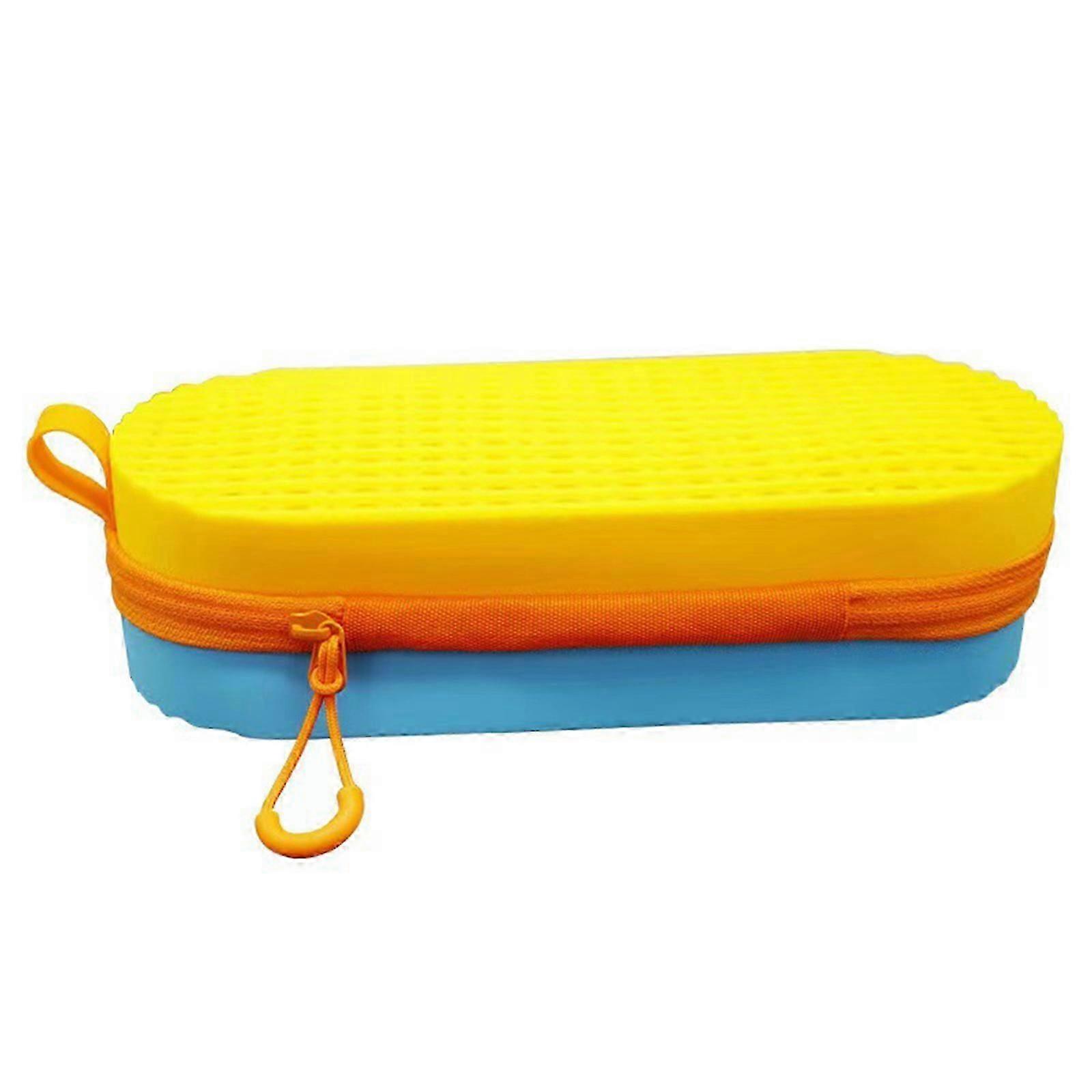 Capas protetoras de silicone com orifício de drenagem para óculos, caso de óculos de natação com zíper, caso de óculos de natação portátil de grande capacidade à prova de choque
