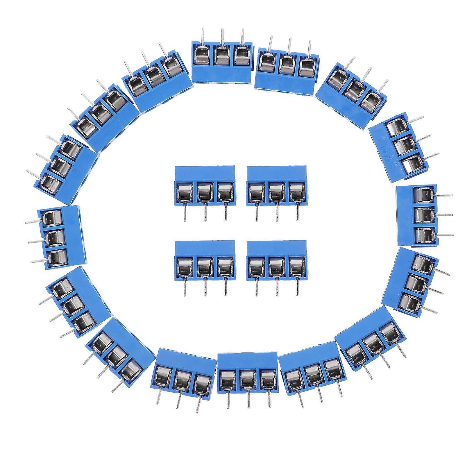 20pcs 3 Pin Terminal Block Connectors Mount Screw Terminals for Efficient Secure Electrical Connections PCB Screw Terminal Block
