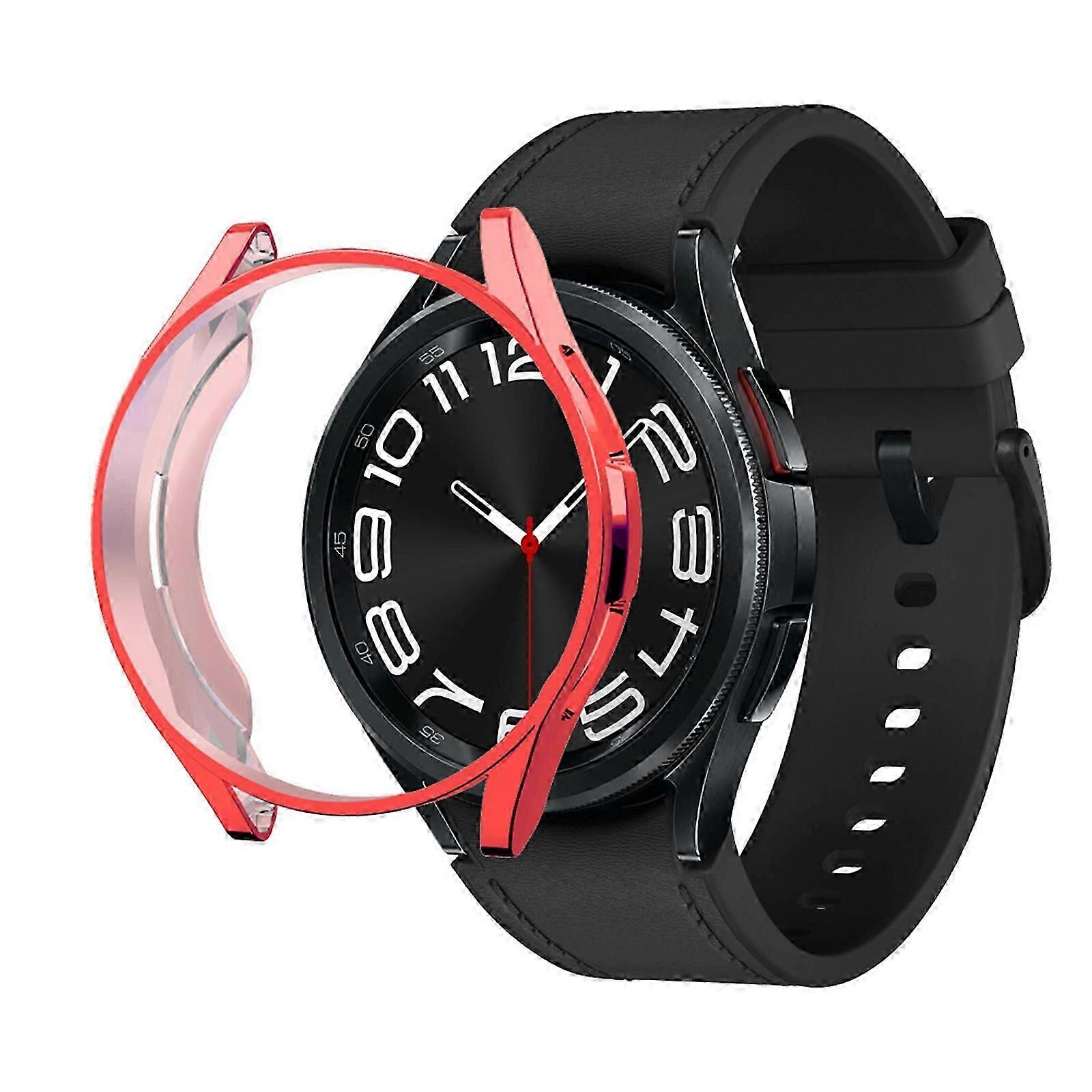 Huse compatibile cu Samsung Galaxy Watch 6 Classic Screen Protector Case 47mm, Soft TPU Watch Cover Built-in HD Screen Protector
