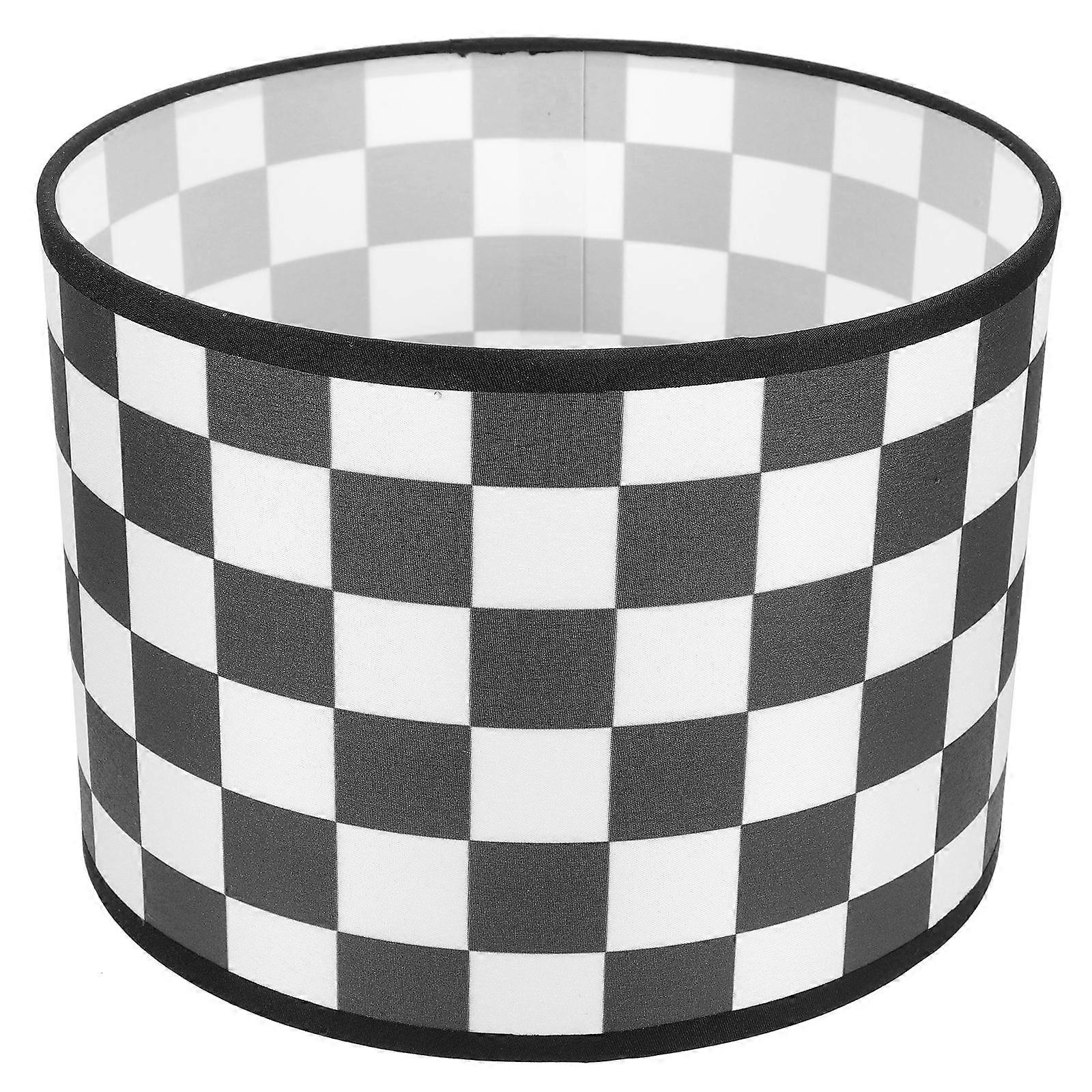 Lamp Shade Fabric Cover for Floor Lamp Replacement with Plaid Pattern 1 Set E27