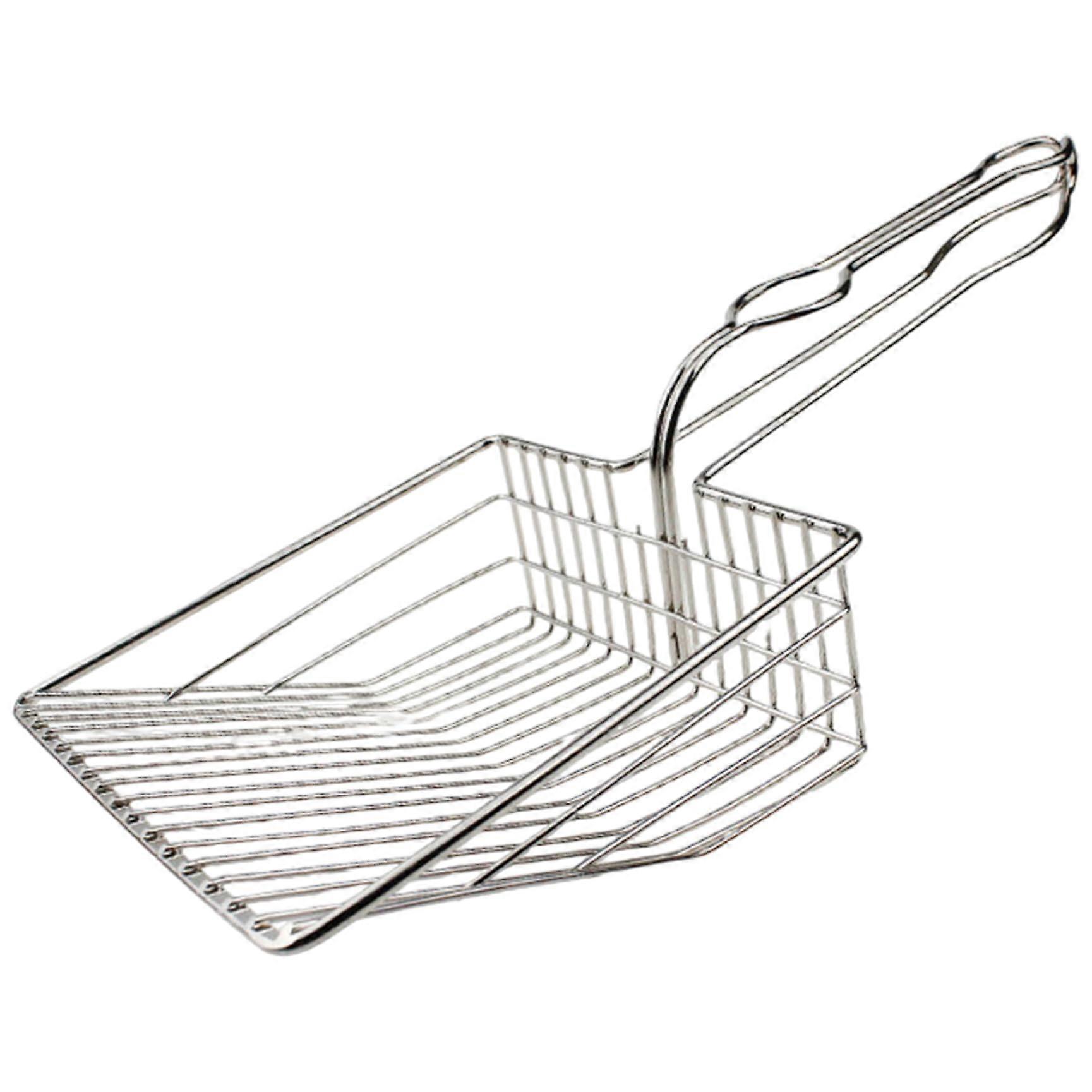 Cat Litter Scoop Heavy-Duty Iron Litter Scoop with Ergonomic Handle Easy Clean Hollow Design for Home Use
