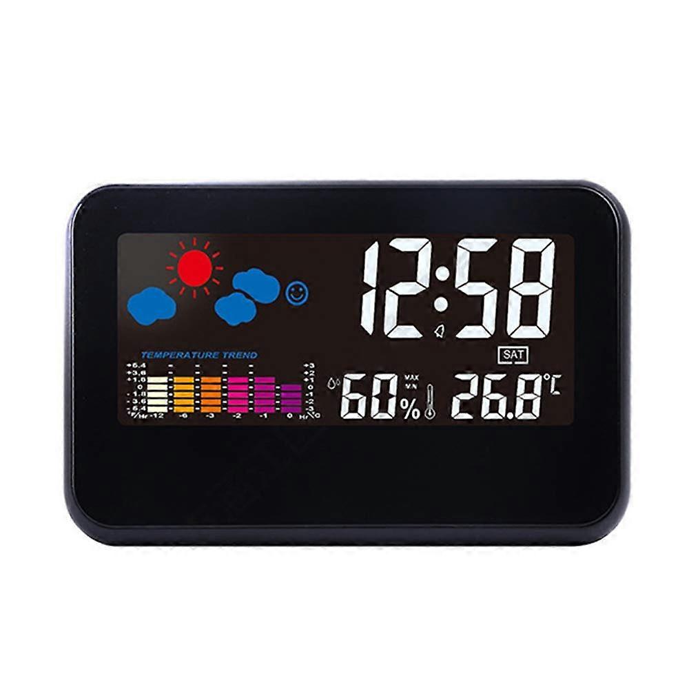 2618T Large Color Screen, Weather Clock, Date Display, Alarm, Multifunctional Voice Control, Temperature, Humidity, Alarm Function, Home Tool