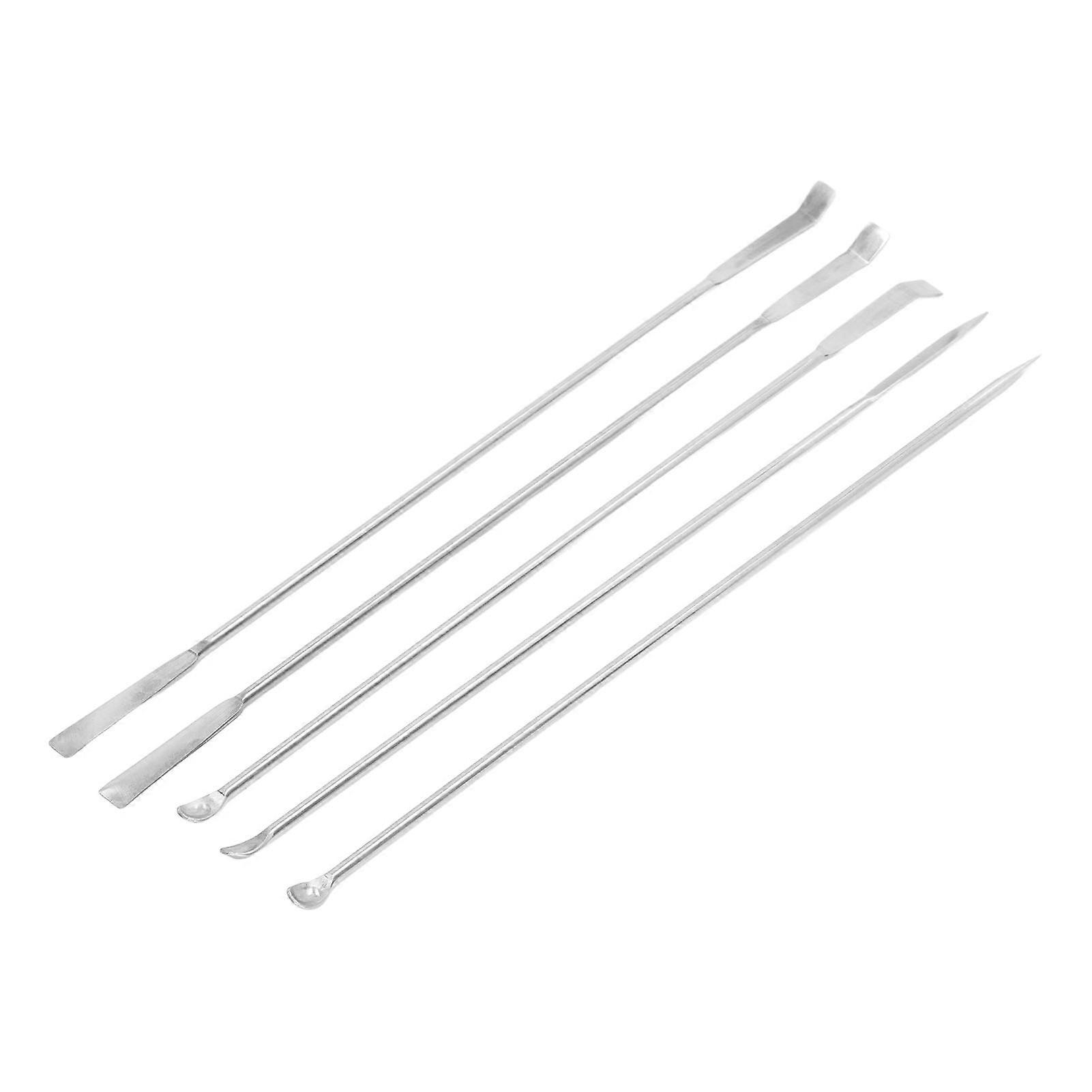 5PCS Laboratory Spoon Set Stainless Steel Double Headed Rustproof Mini Medicine Spoon for Experiment 
