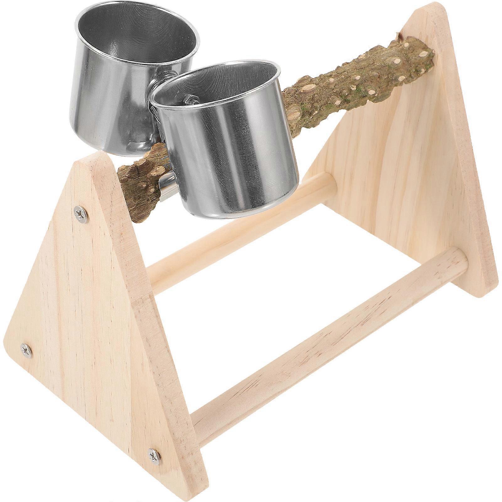 Natural Wood Bird Perch Stand for Parrots – Durable Desktop Training Stand for Budgies and Cockatiels, Promotes Foot Exercise and Nail Trimming, Safe