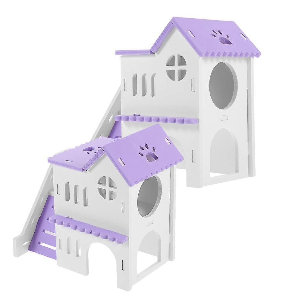 Guinea Hideout Hut Small Animal House Tunnel Toy Colored 18.00X17.50X11.50CM 2 Sets