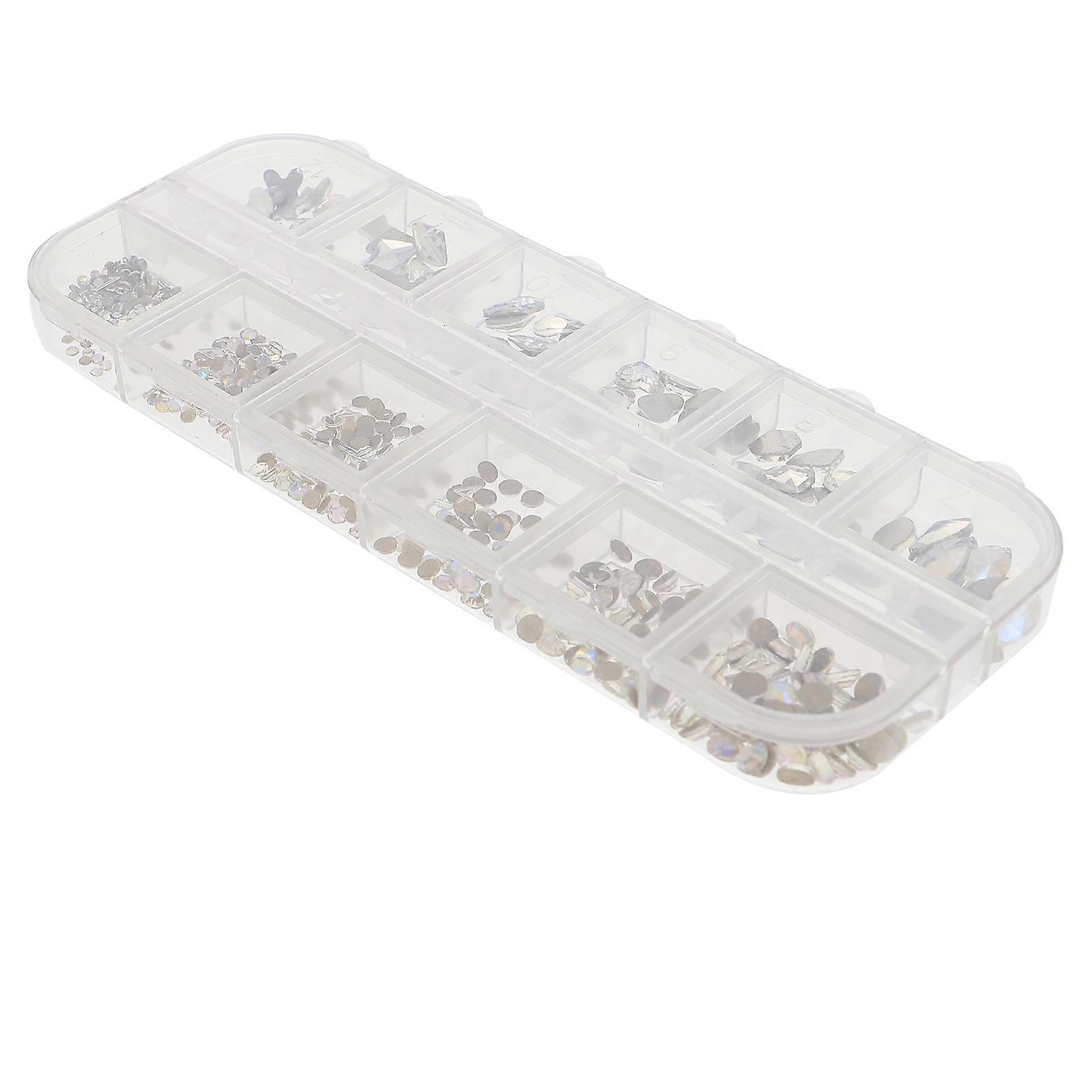 Nail Jewellery Special Shaped Flatback Crushed Diamond Nail Decoration Assorted Color 13x5cm Sparkle Effect 1Box