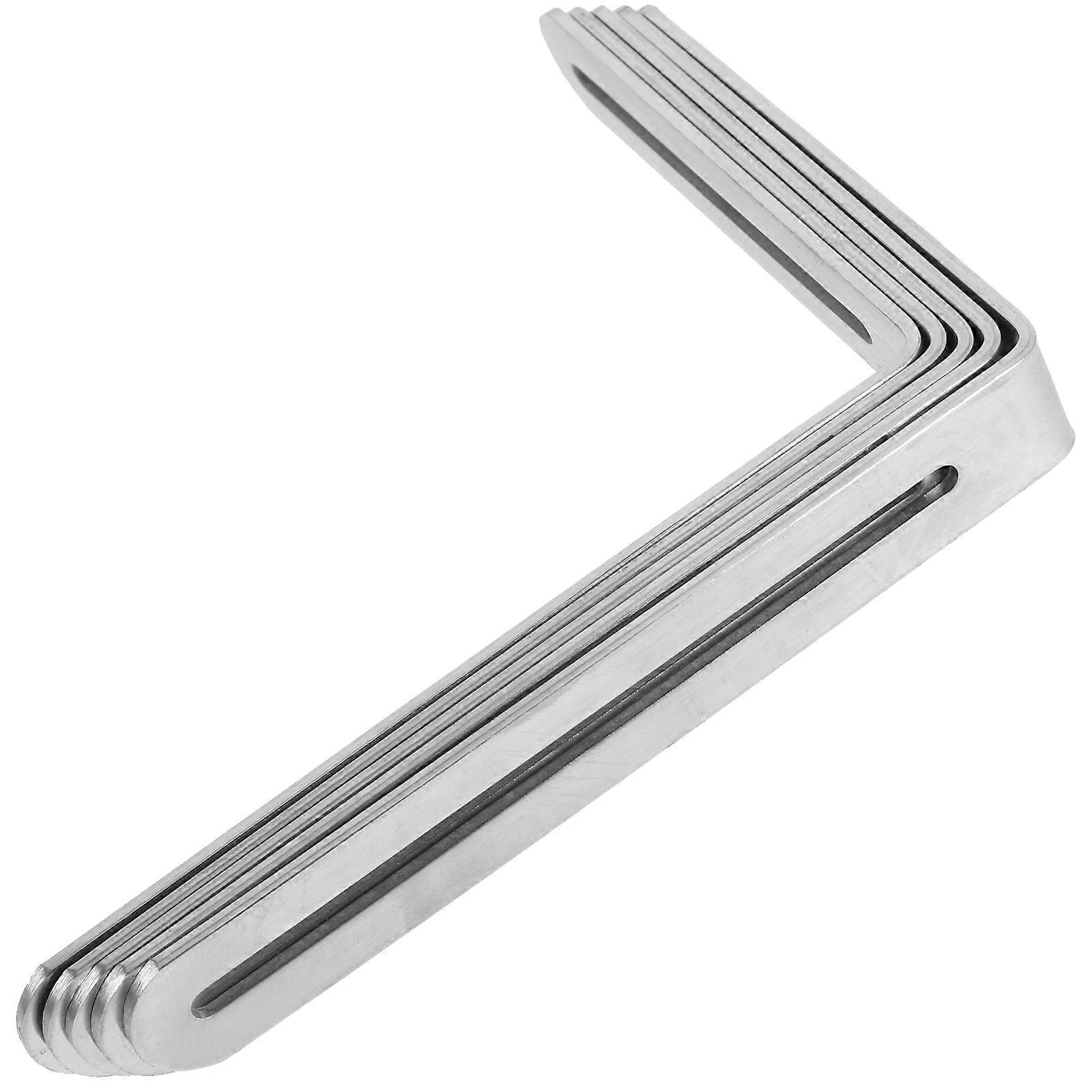Stainless Steel Angle Brackets with Slot – Heavy Duty Corner Braces for Furniture Support & Home Projects – Reliable Joint Connectors Set of 5