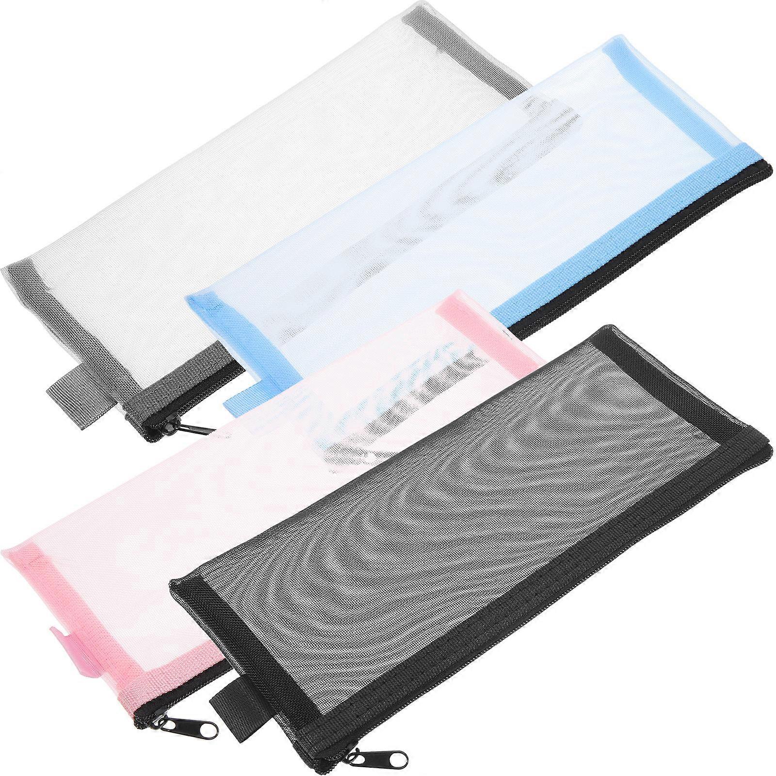Wear-Resistant Pencil Pouch Multi-Function Pencil Pouches Cosmetics Toiletries Kids 8.1×3.5×0.6in 4Set