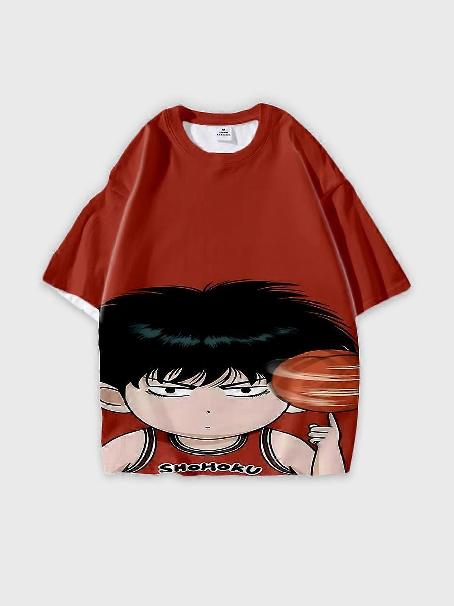 T-shirt round neck Role Pattern loose short sleeve C110