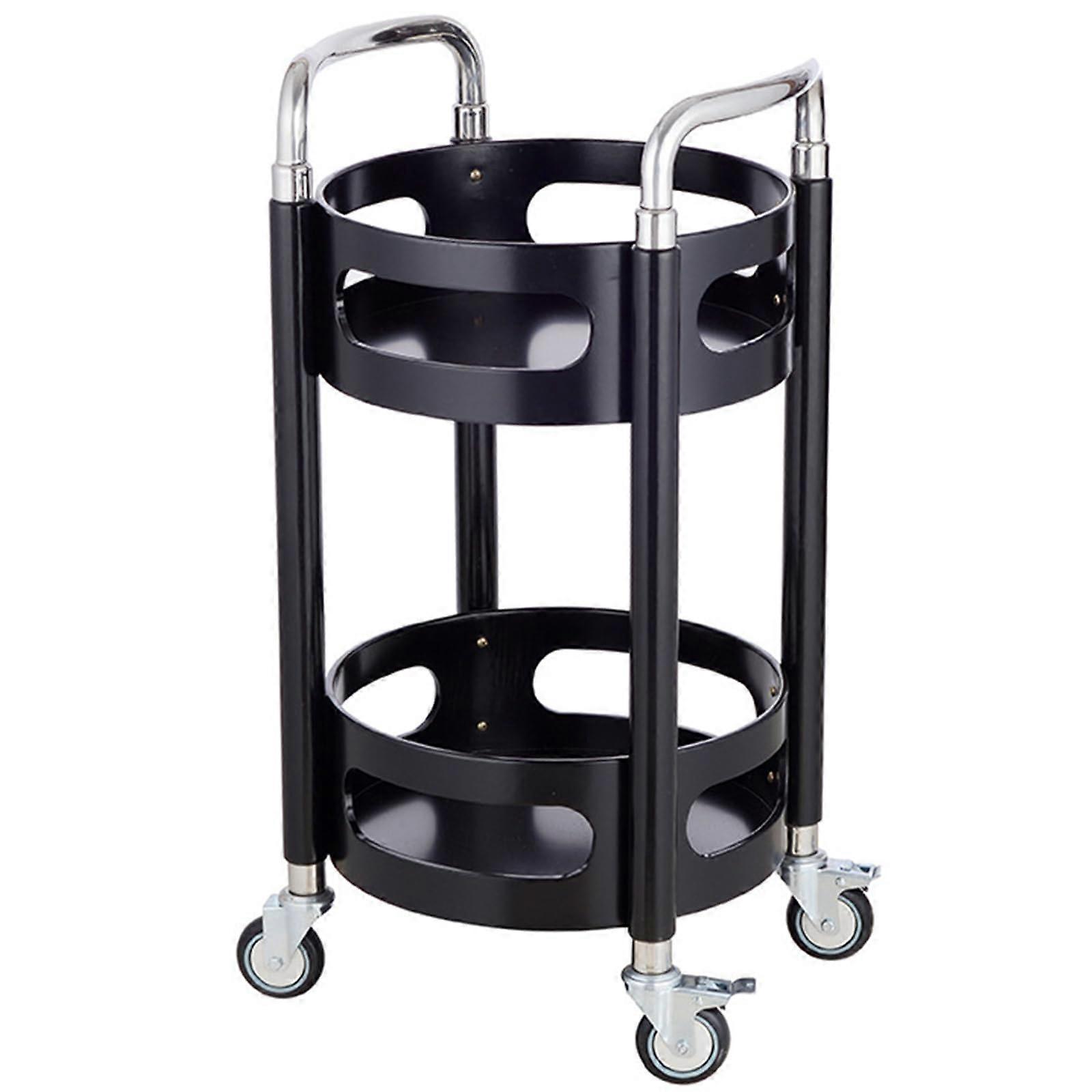 Mobile Bar Serving Cart with Wheels, Metal Salon Trolley for Home, Kitchen