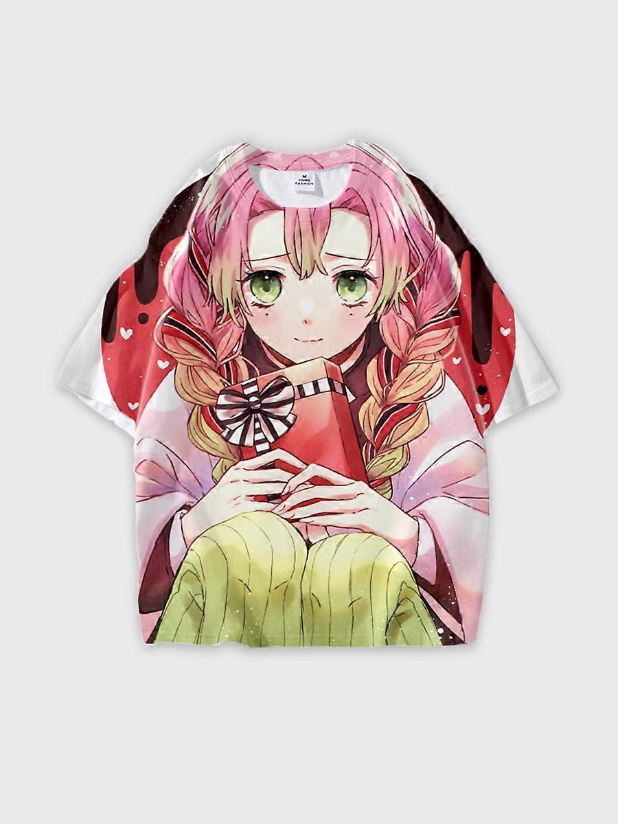 T-shirt round neck Character Pattern loose short sleeve P229