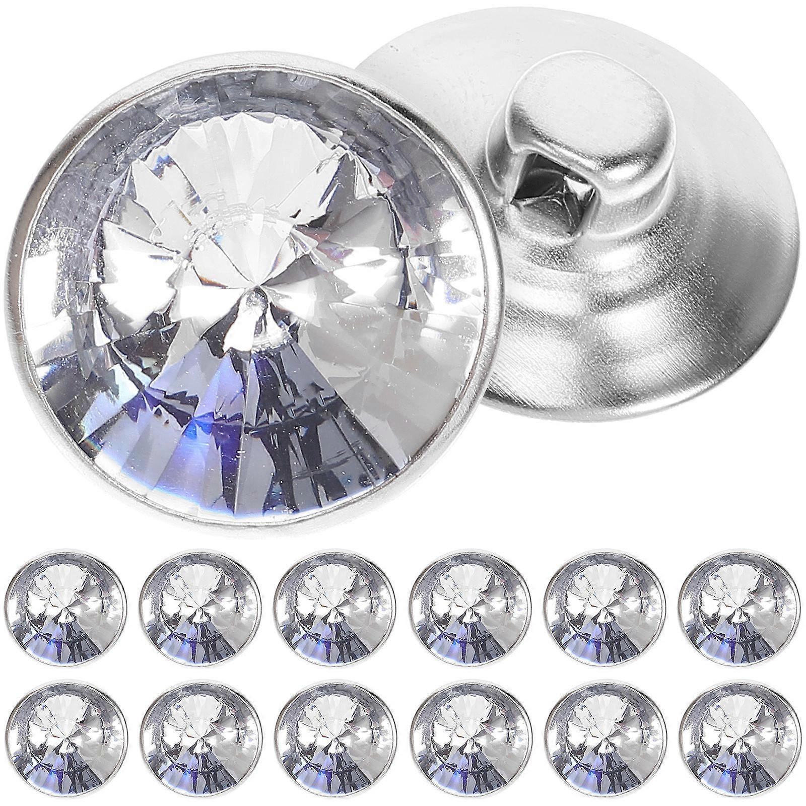 Decorative Crystal Button Transparent 2x2cm Furniture Decoration Upholstery Tacks For Sofas 100Pcs