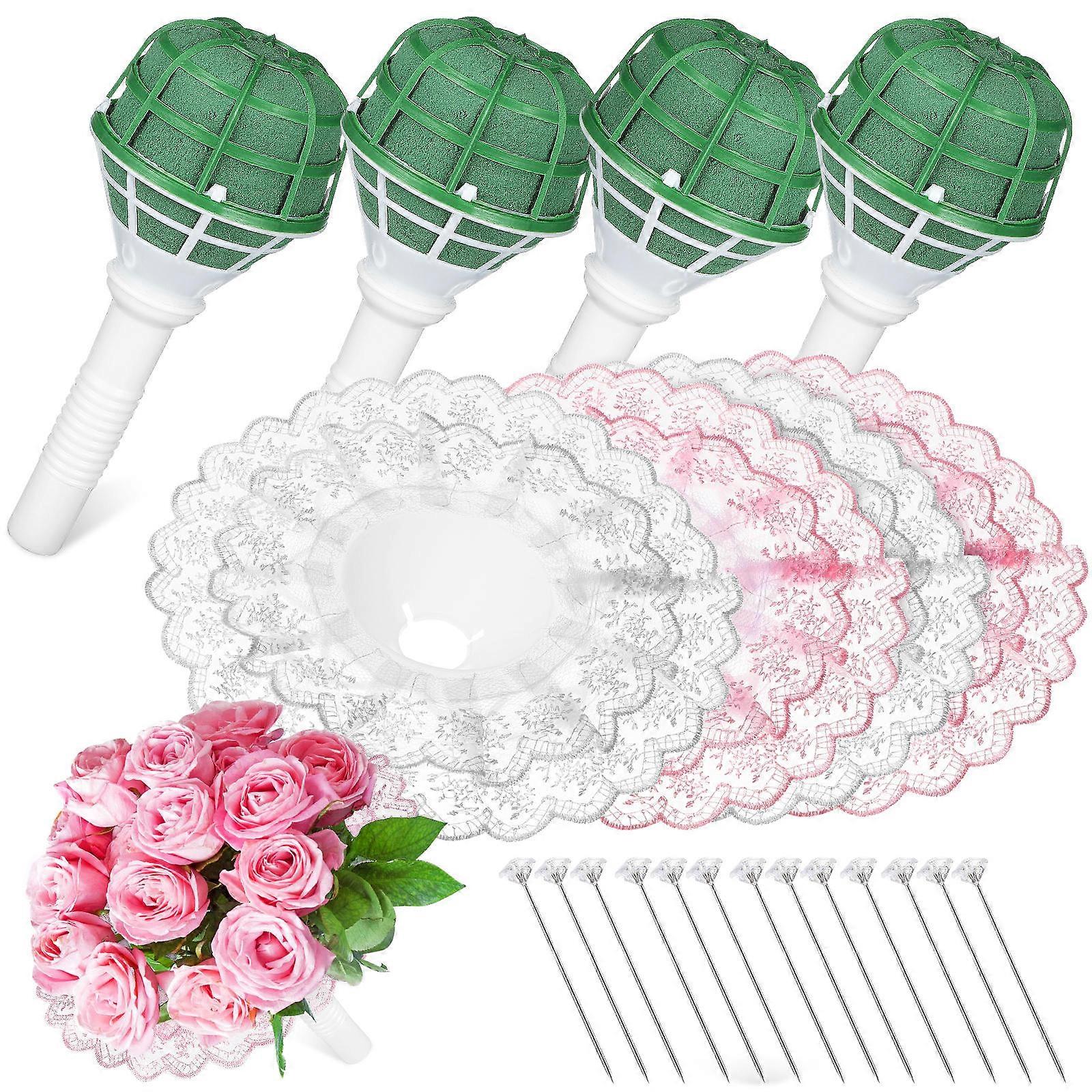Durable Wedding Bouquet Holder with Soft Foam Stand for Flower Arrangement Assorted Color
