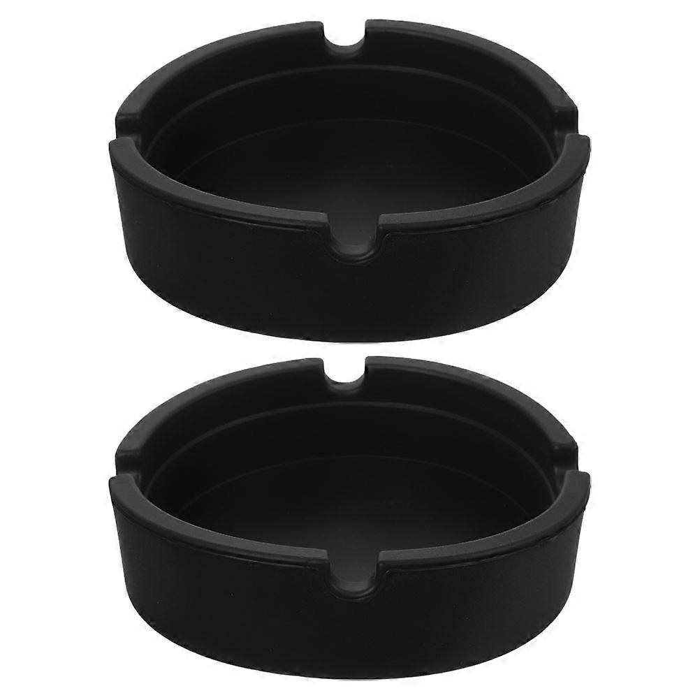 Black Silicone Holder Coaster with Anti Slip Pad for Home Use Elegant Design Versatile for Various Bottles 2 Pcs