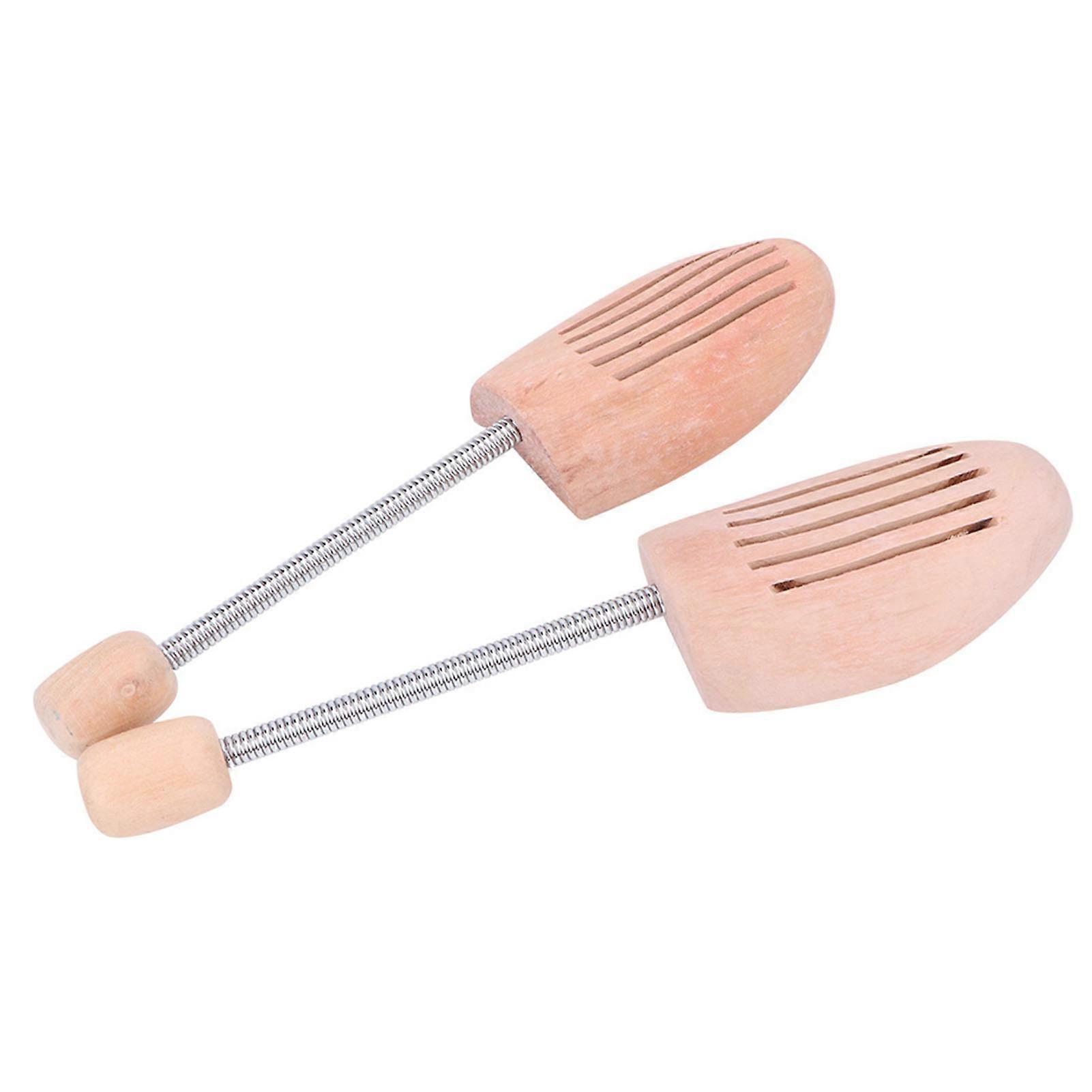 2Pcs Wood Anti Deformation Anti Wrinkle Women Men Shoe Tree Keeper with Spring Column(37 38)