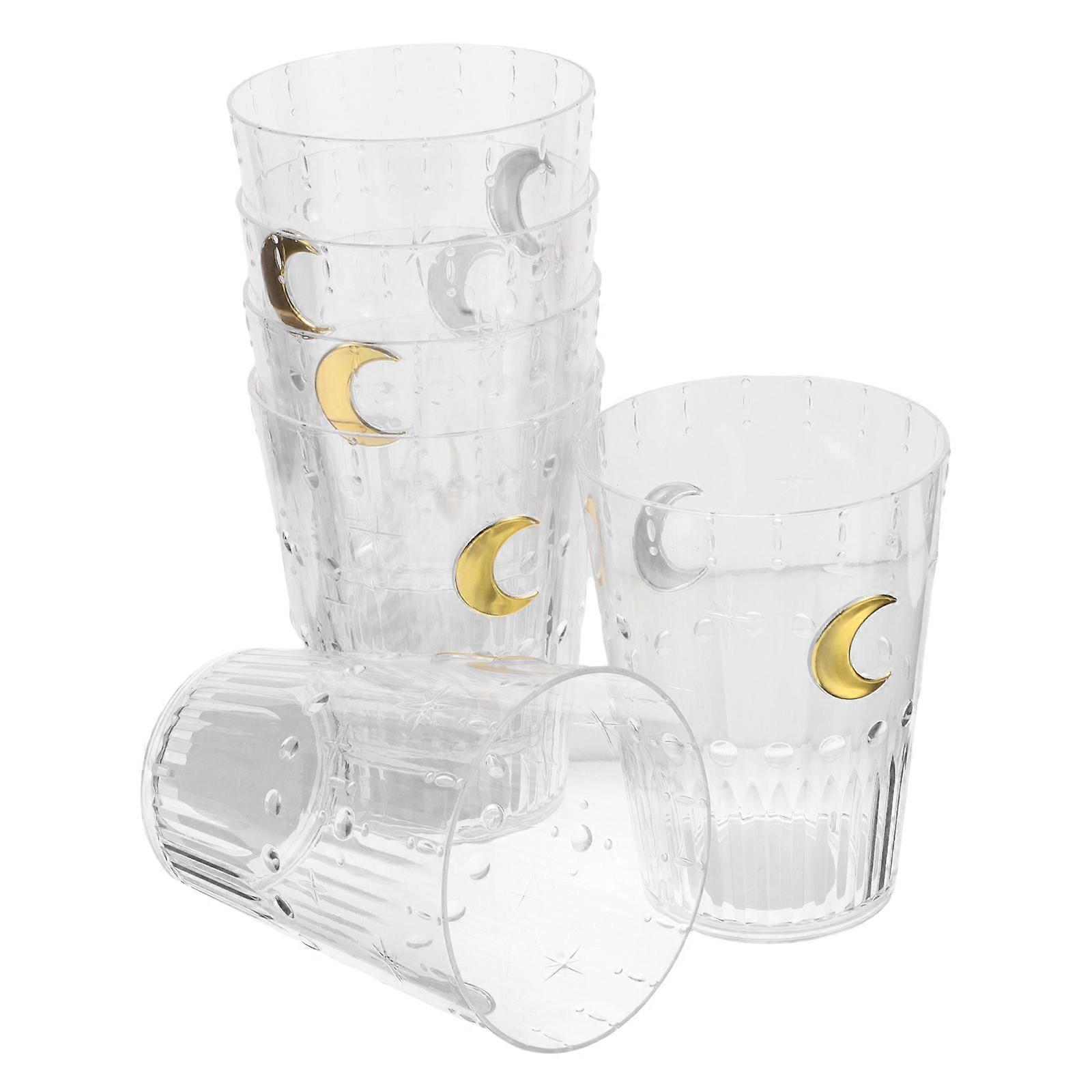 Drinking Cups Unbreakable Tumblers Home Use Clear Design Reusable 6Pcs