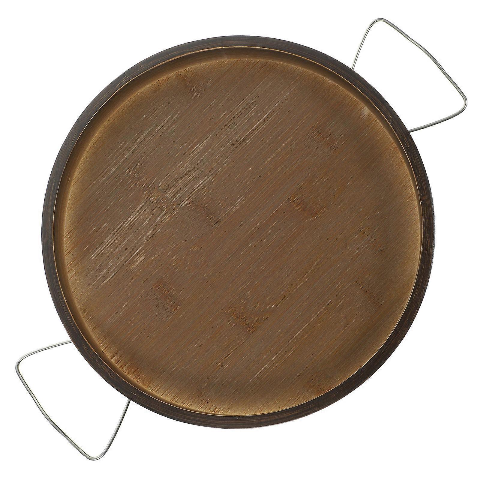 Bamboo Sofa Arm Tray with Design for Storage Coffee Color Practical and Portable 14.2x9.8 Inches