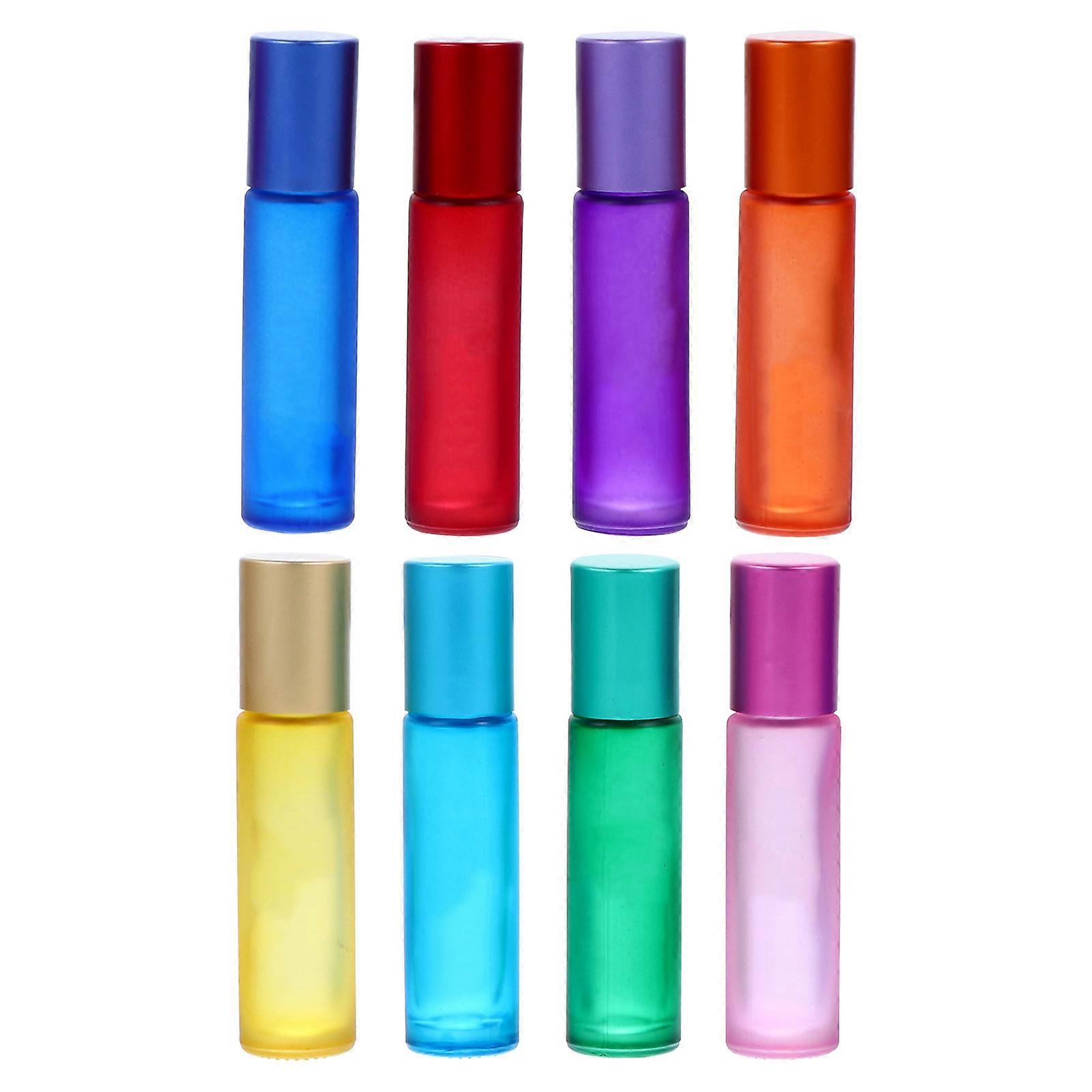 8pcs Glass Roller Bottles for Essential Oils Storage 10ml Assorted Color Stylish and Durable