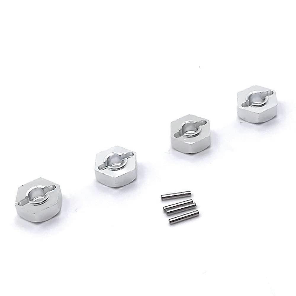 Aluminium Alloy 12 mm Combiner Wheel Hub Hex Adapter for 104001 1/10 RC Car Upgrade Parts Accessories, Silver