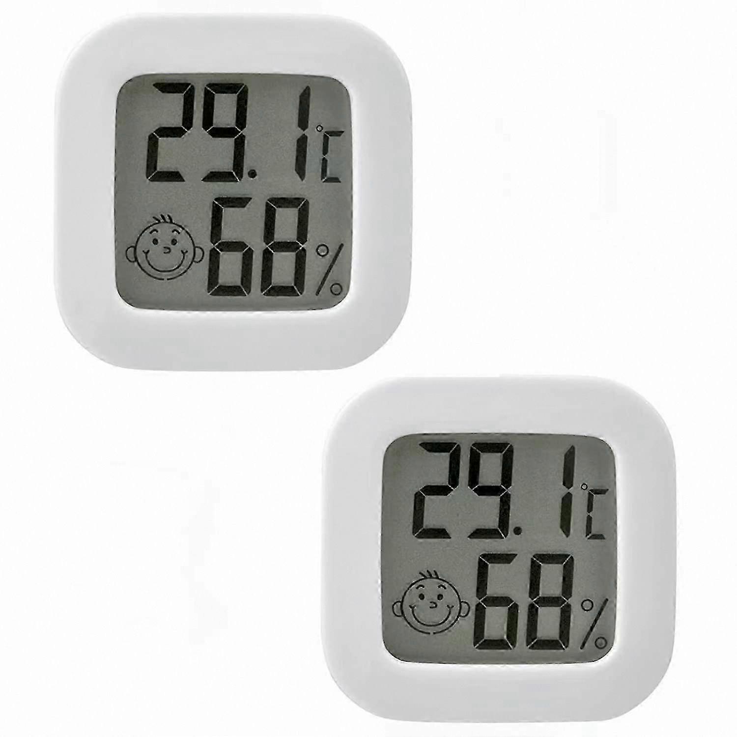 2PCS Mini Digital Indoor Thermometer Hygrometer, High Accuracy Temperature Humidity Monitor for Home