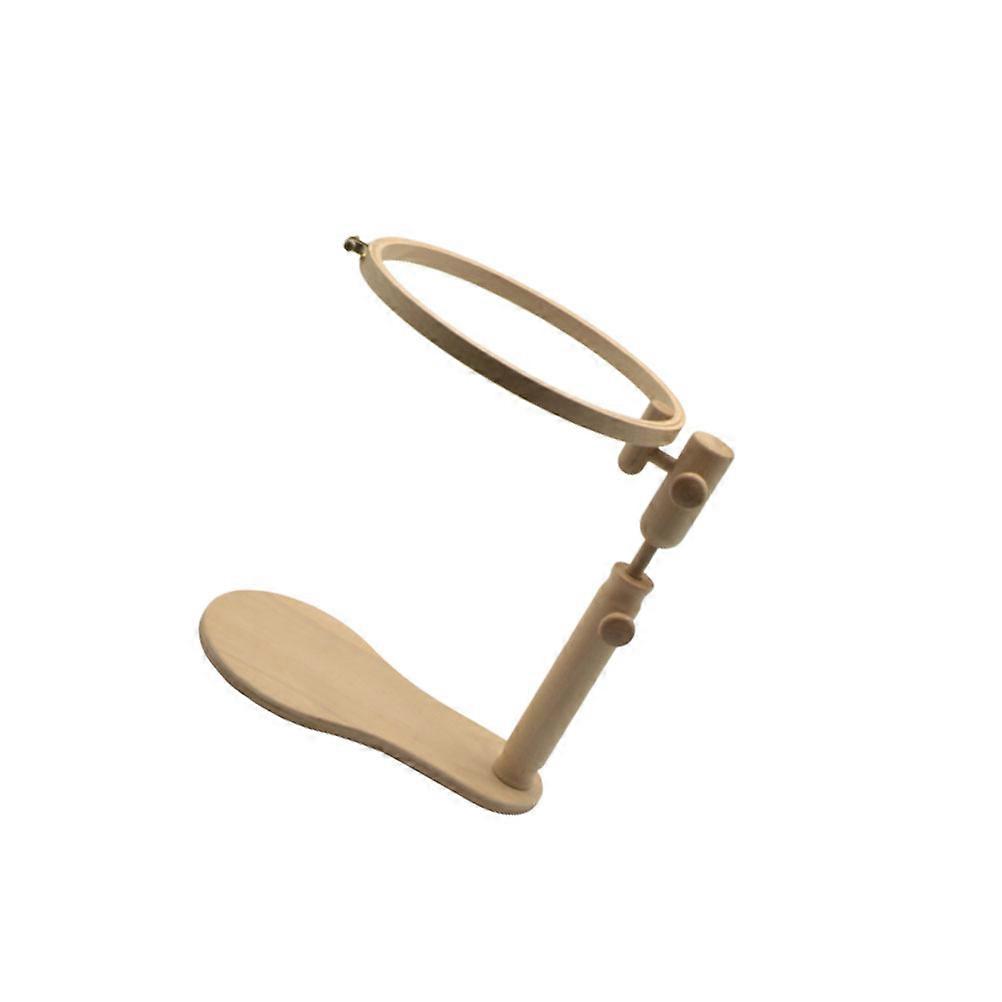 Adjustable Rotary Embroidery Hoop Kit with 24cm Diameter for DIY Craft Projects in Khaki Color