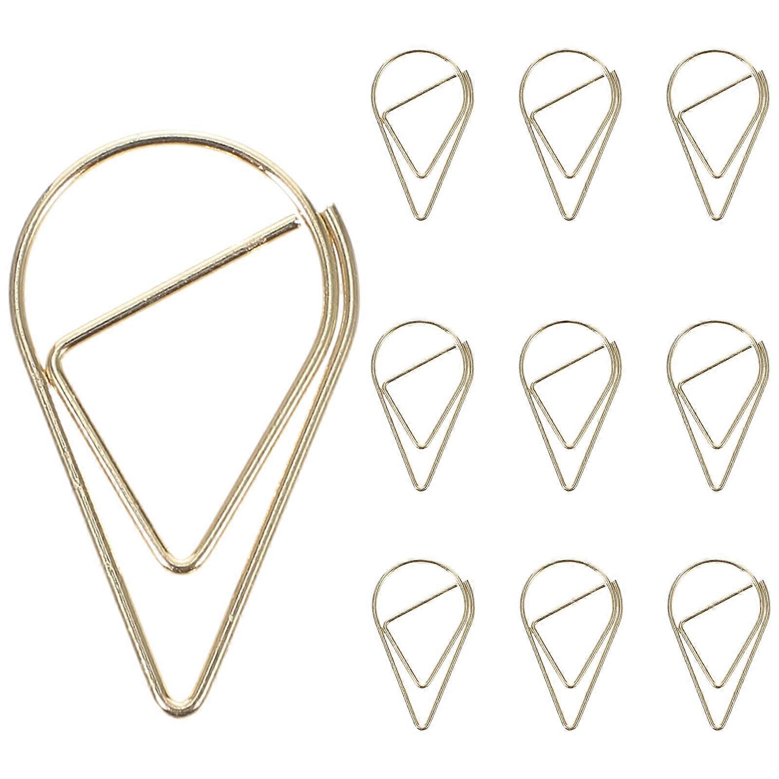10Pcs Water Drop Shape Paper Note Clips Office Accessories Perfect For Document Storage And Tidy File Organization