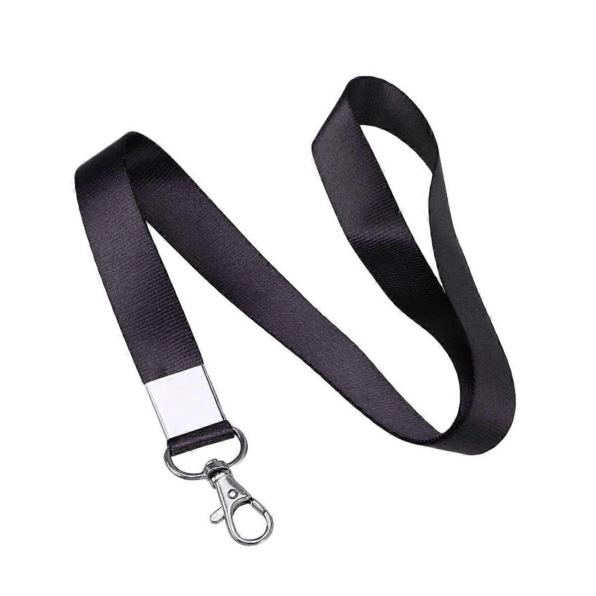 Rope Lanyards For Id Badges Polyester Material Black Color Key Attachment Coaches Use 46.50cm X 1.90cm 1Pack