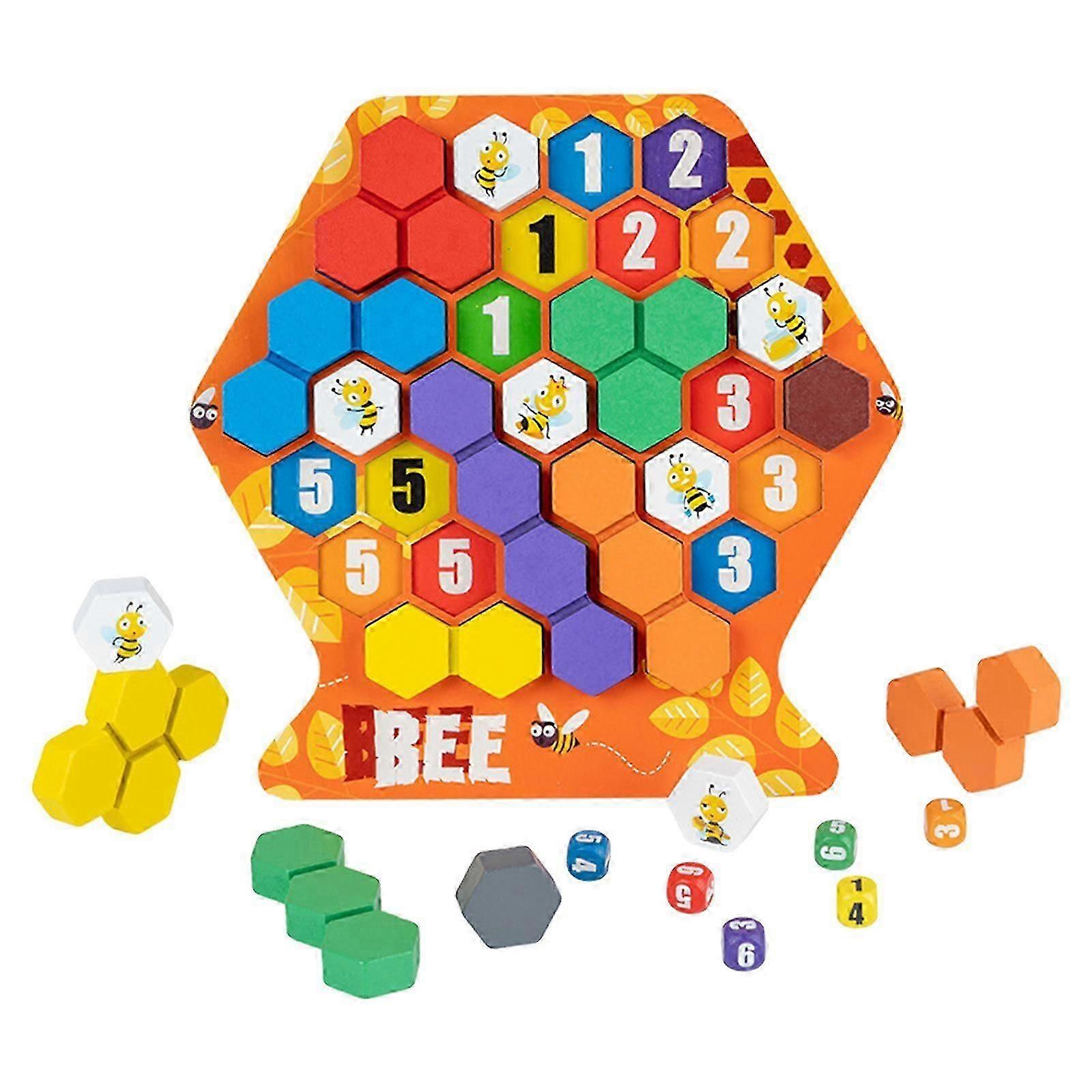 Honeycomb Puzzle Queen Bee and Worker Bee for Board Game Educational Toy