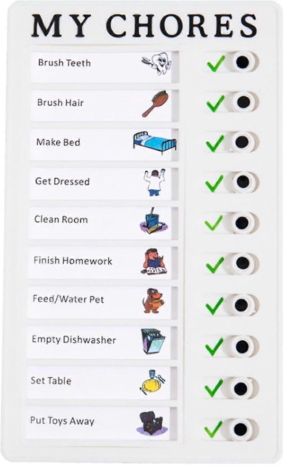 2 Pieces Kids ToDo List Reusable Routine Planner with Slider